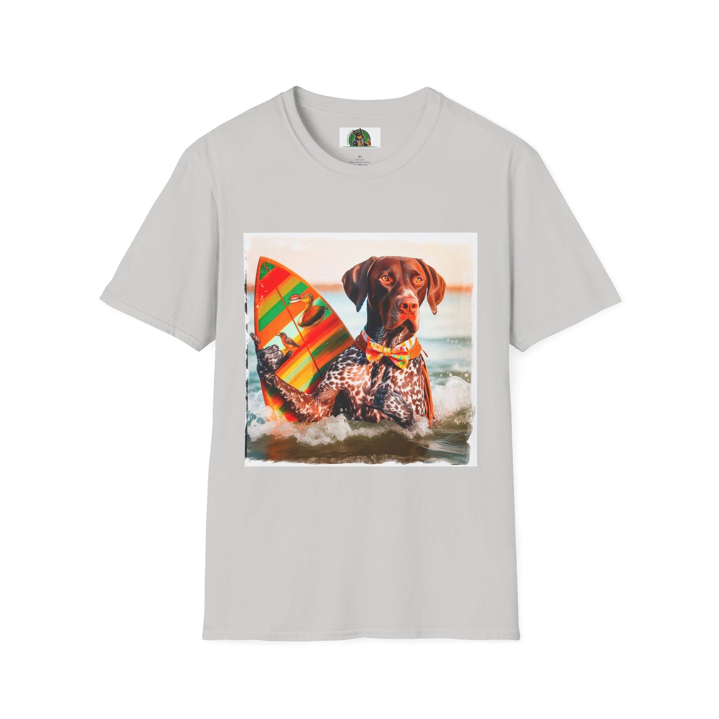 German Shorthaired Pointer Hawaiian vacation t shirt T-Shirt Printify S Ice Grey