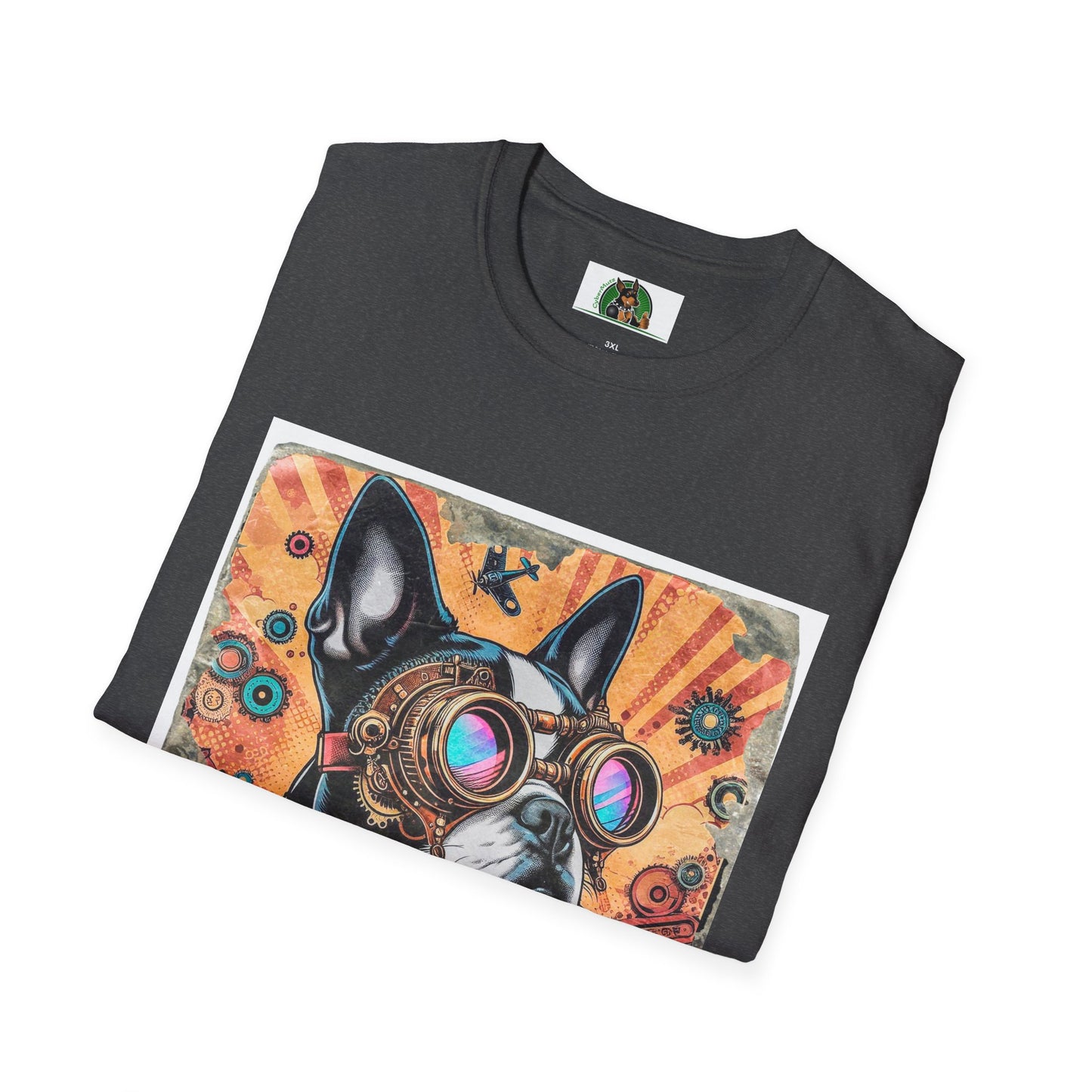 Steampunk Boston Terrier T-Shirt T-Shirt Printify