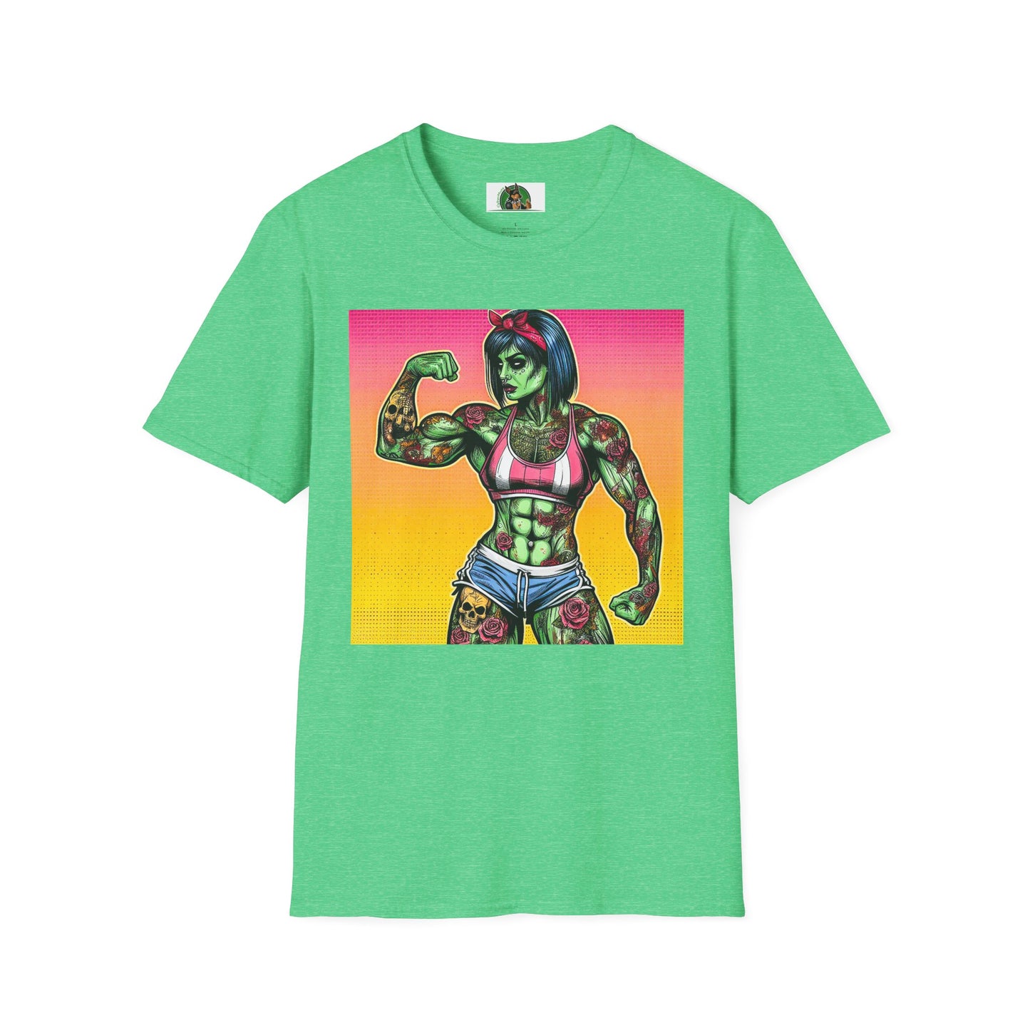 Zombie Girl T-Shirt Printify S Heather Irish Green