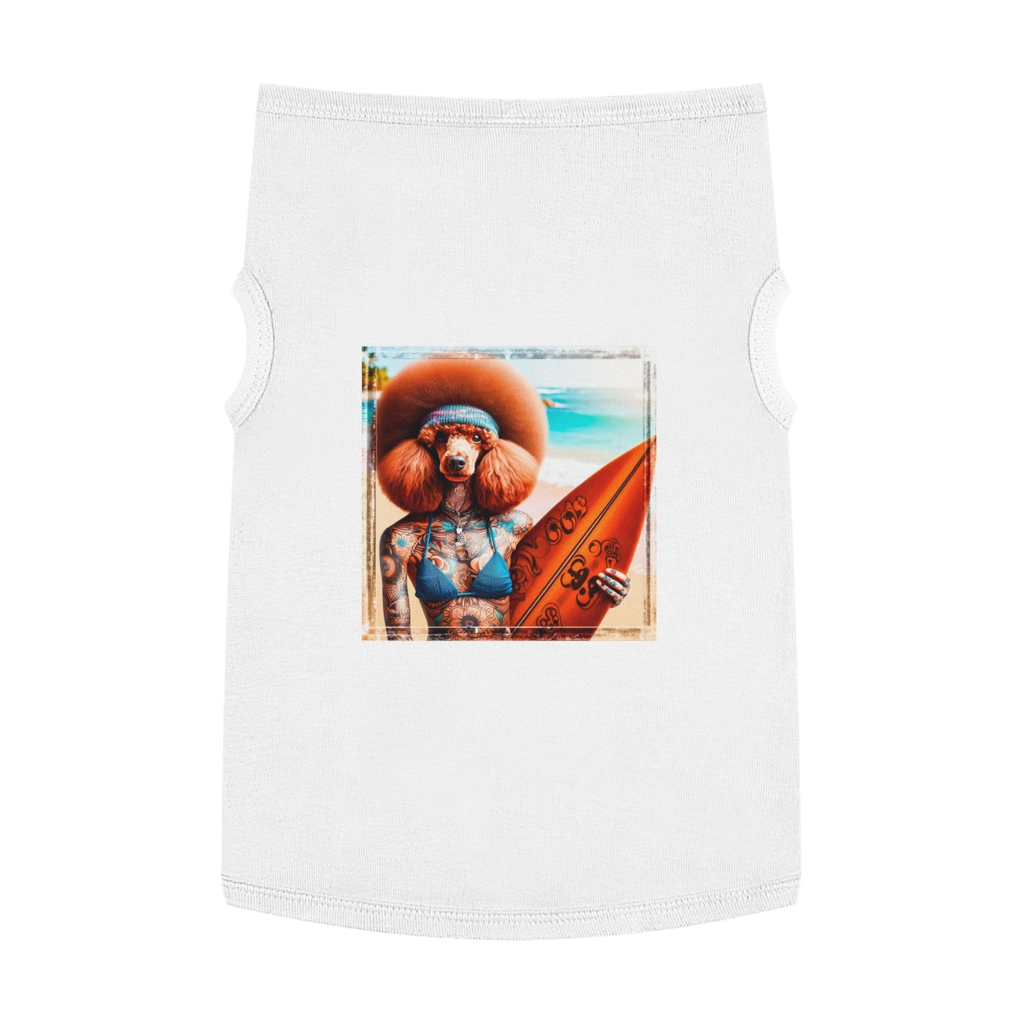 Pet Tank Top Poodle beach day shirt Pets Printify XL White