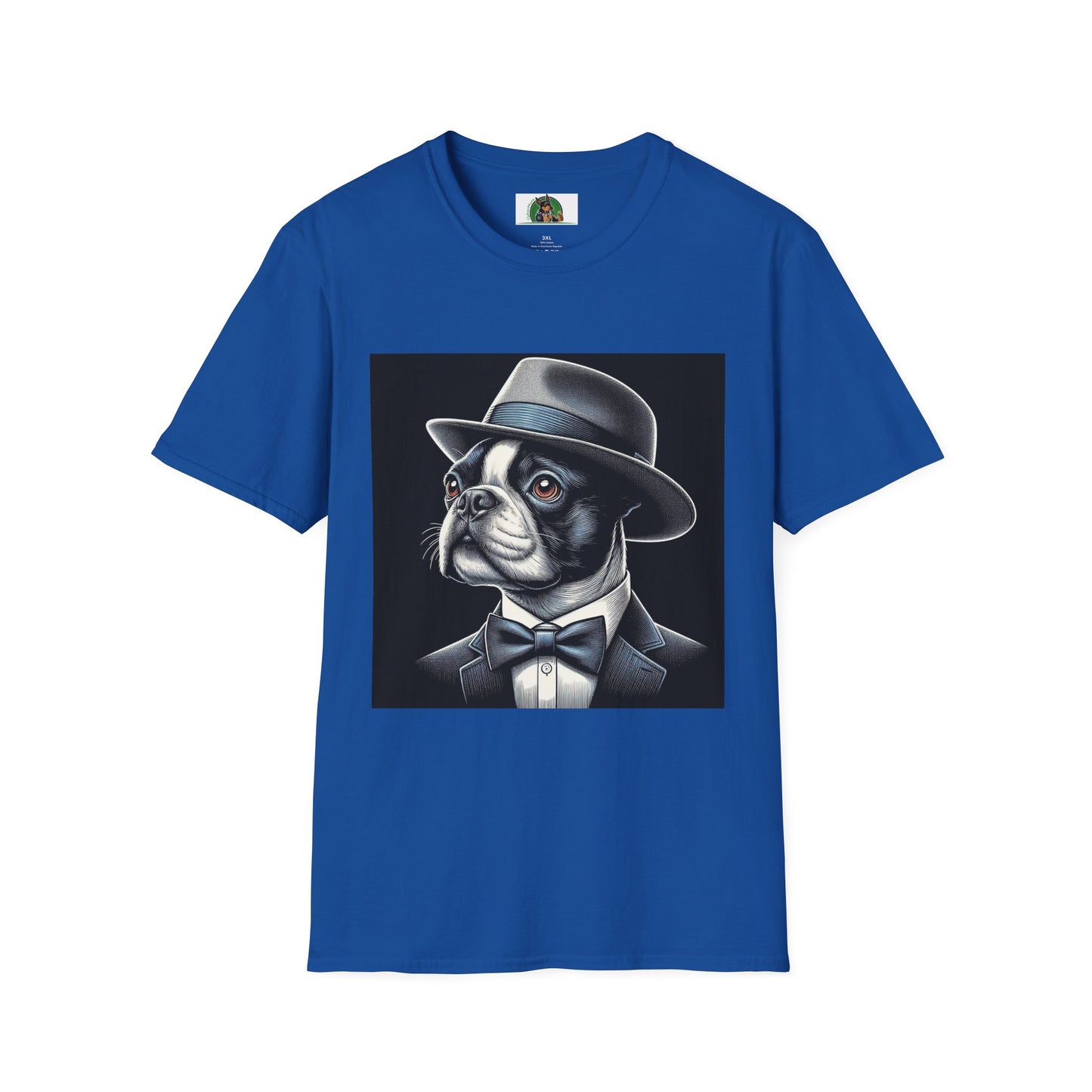 Boston Terrier Classy Dog In Suit Shirt T-Shirt Printify XS Royal