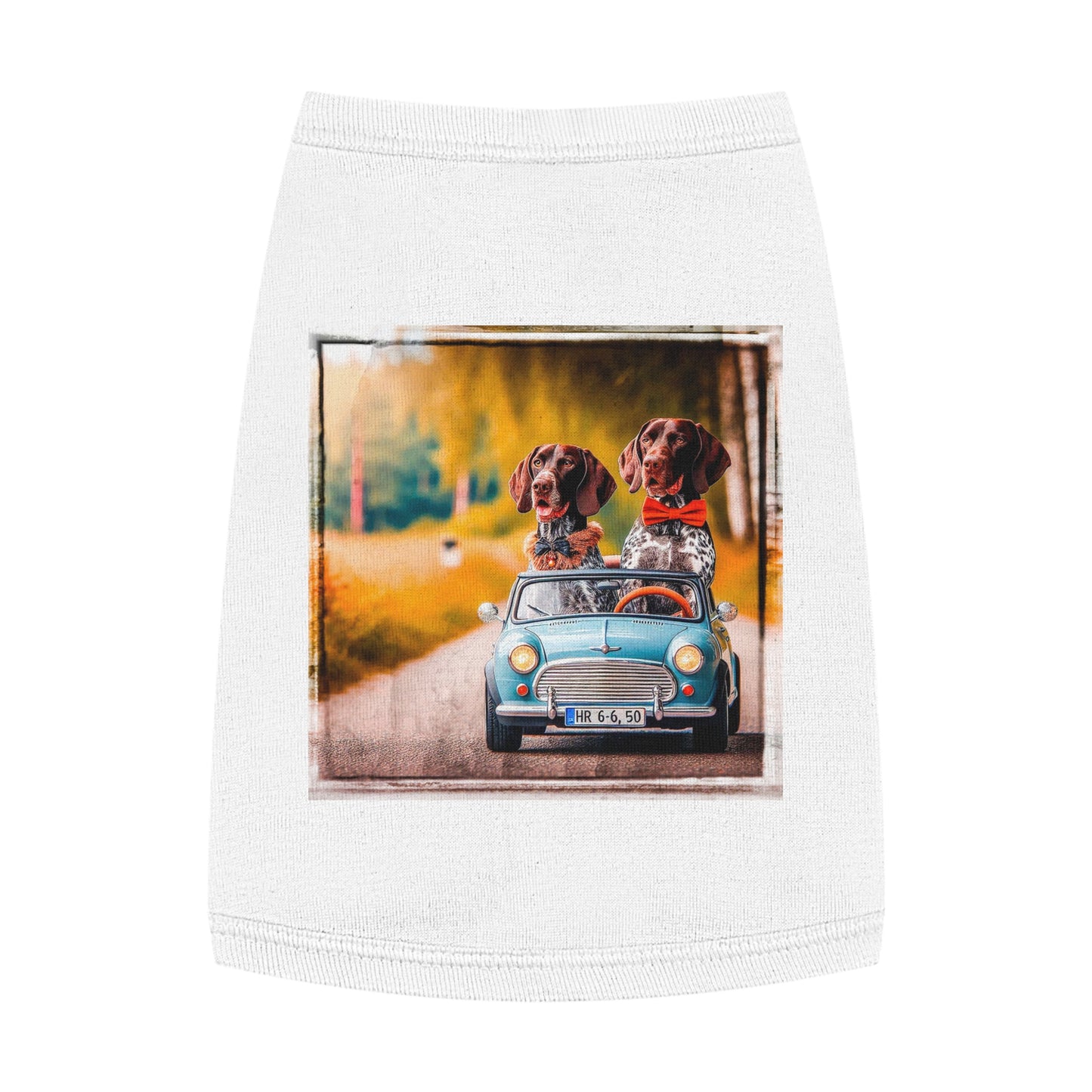 Wacky Pet Tank Top German Shorthaired Pointer tiny car driving t shirt Pets Printify