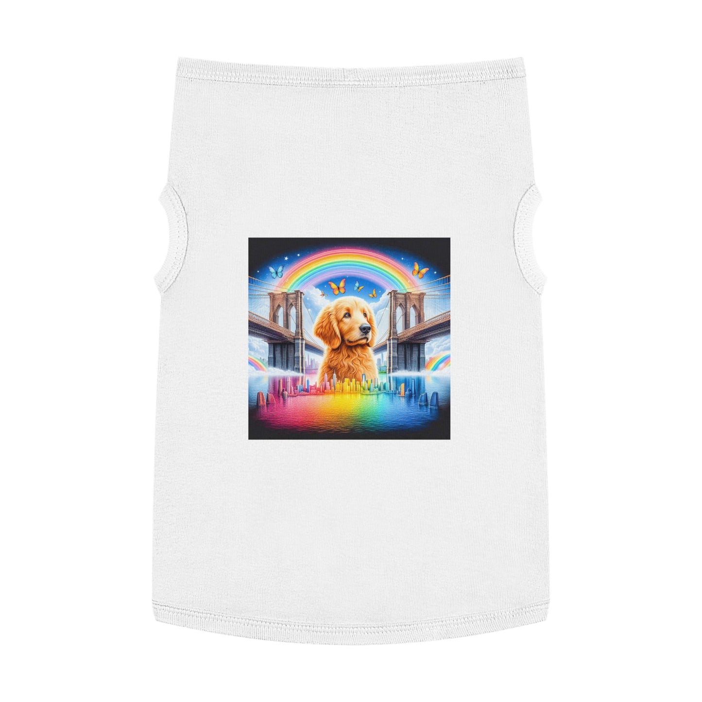 Pet Tank Golden Doodle rainbow bridge Pets Printify XL White
