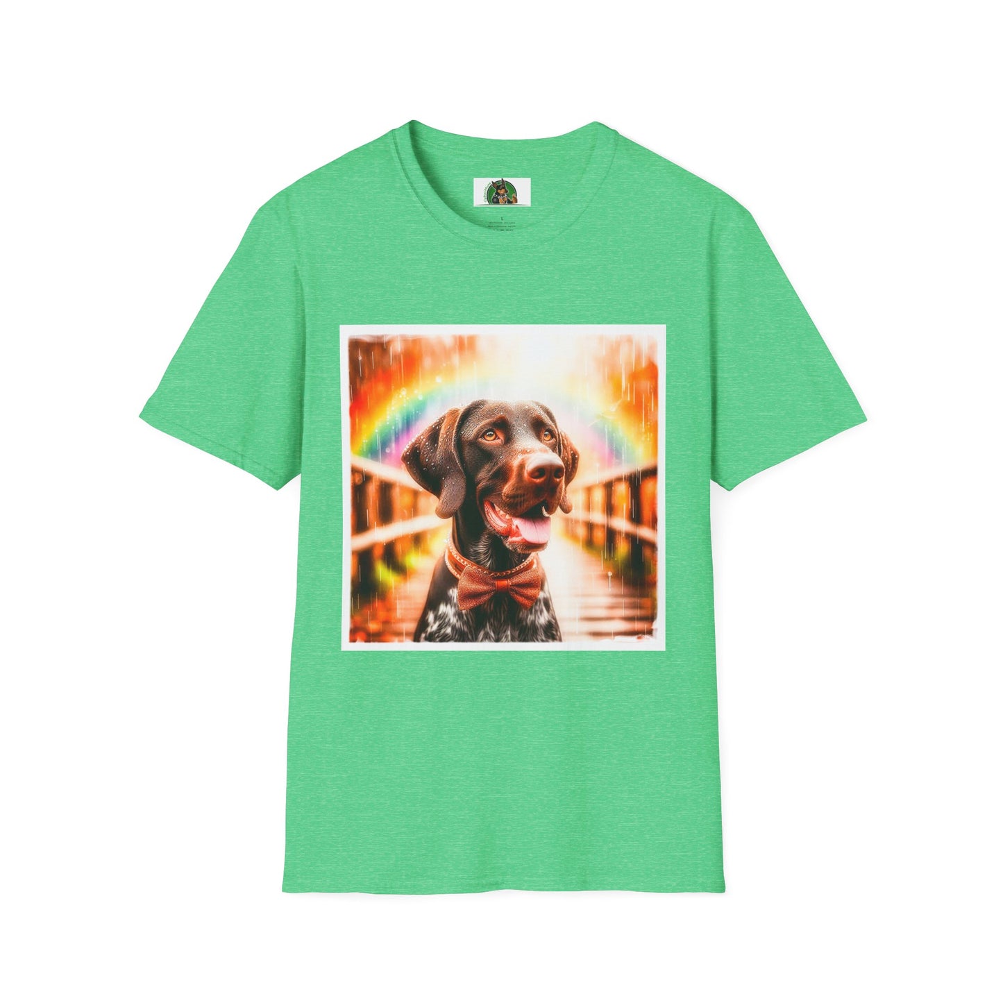 German Shorthaired Pointer rainy day t shirt T-Shirt Printify S Heather Irish Green