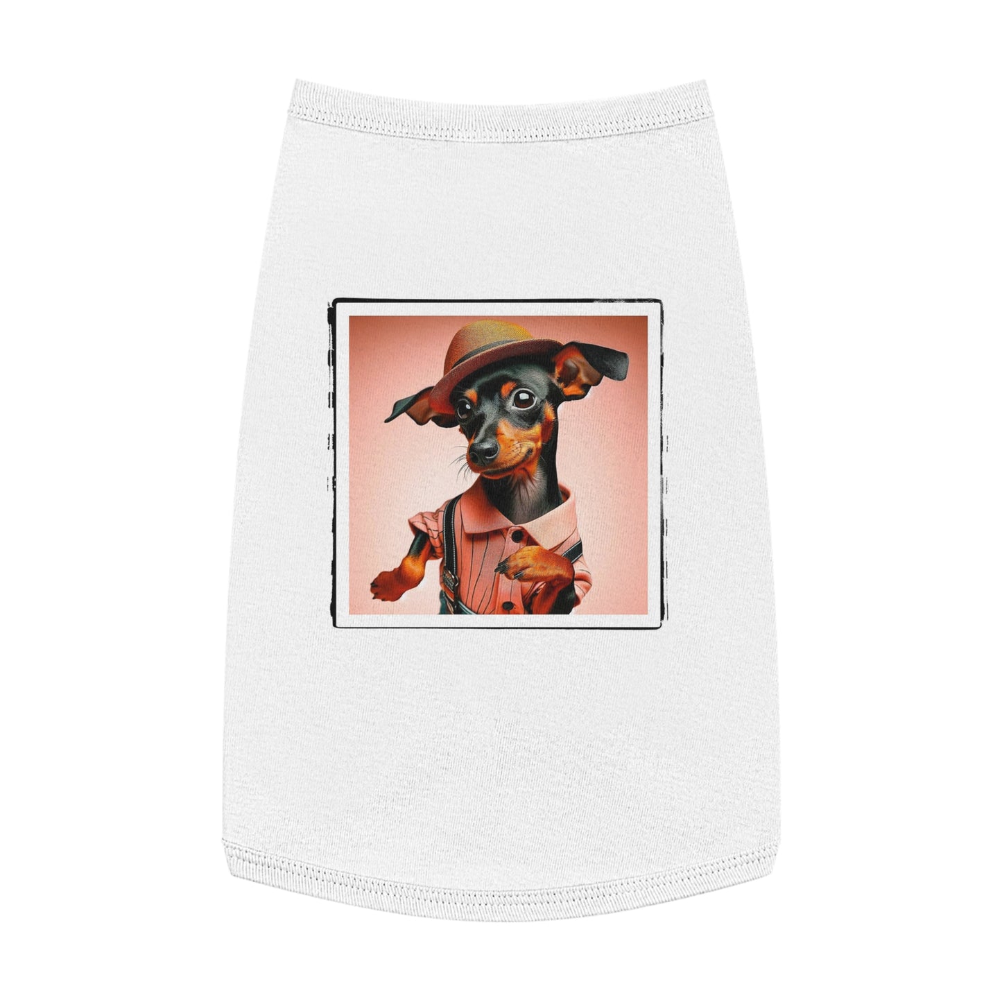 - Min Pin Tank Tops tiny dancer Pets Printify L White