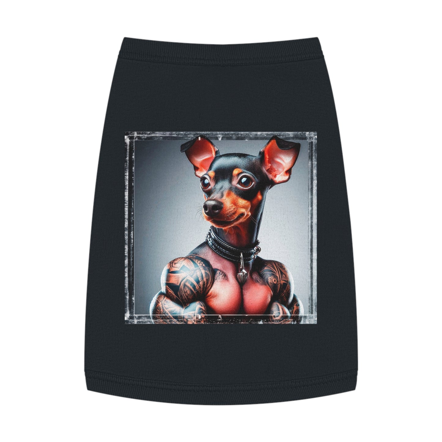 Min Pin Tank Tops tiny muscle msn Pets Printify M Black