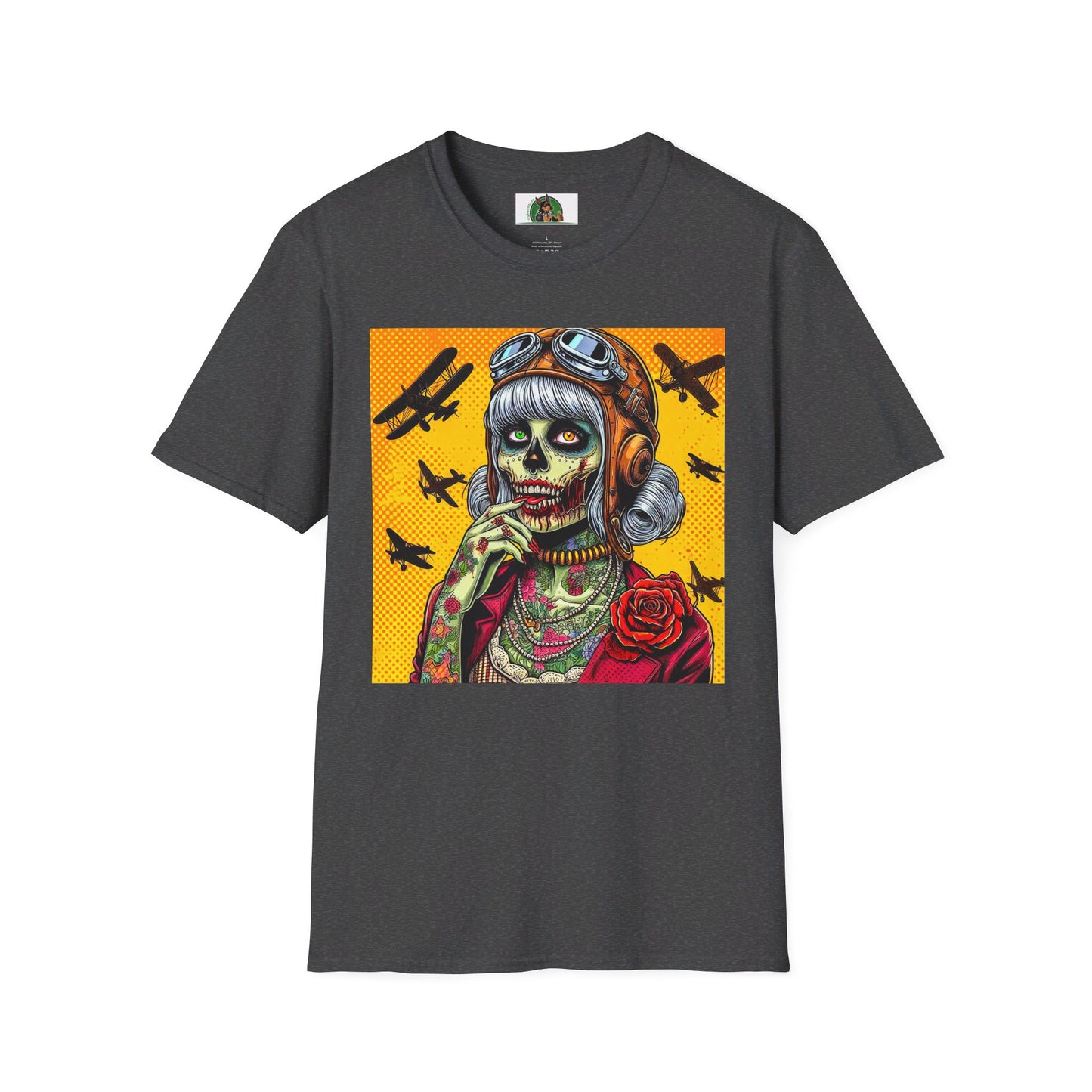 Zombie Girl T-Shirt Printify Dark Heather S