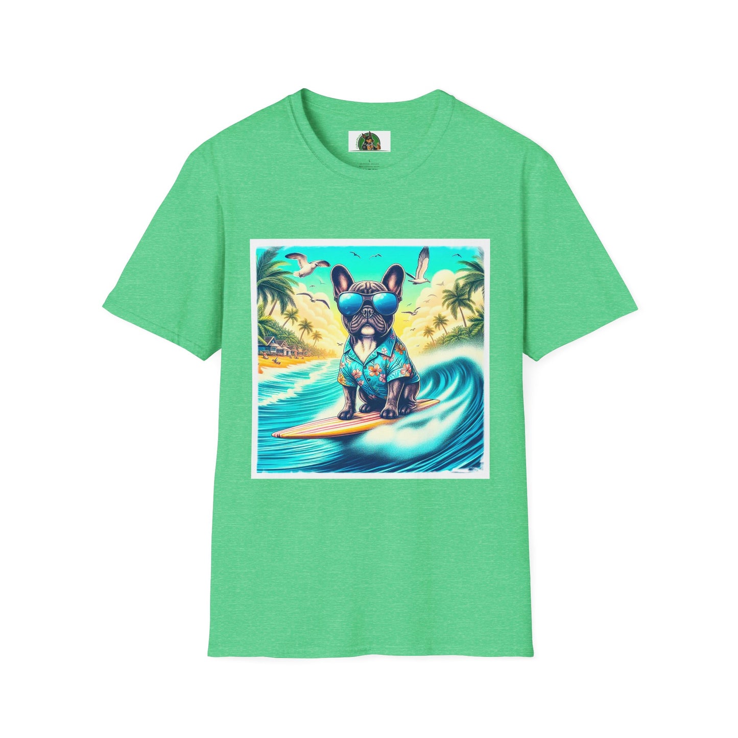 French Bulldog T-Shirt Printify S Heather Irish Green