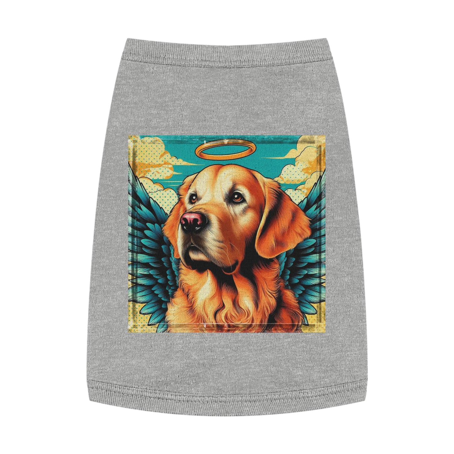 Golden Retriever heavenly angel tank top Pets Printify M Heather