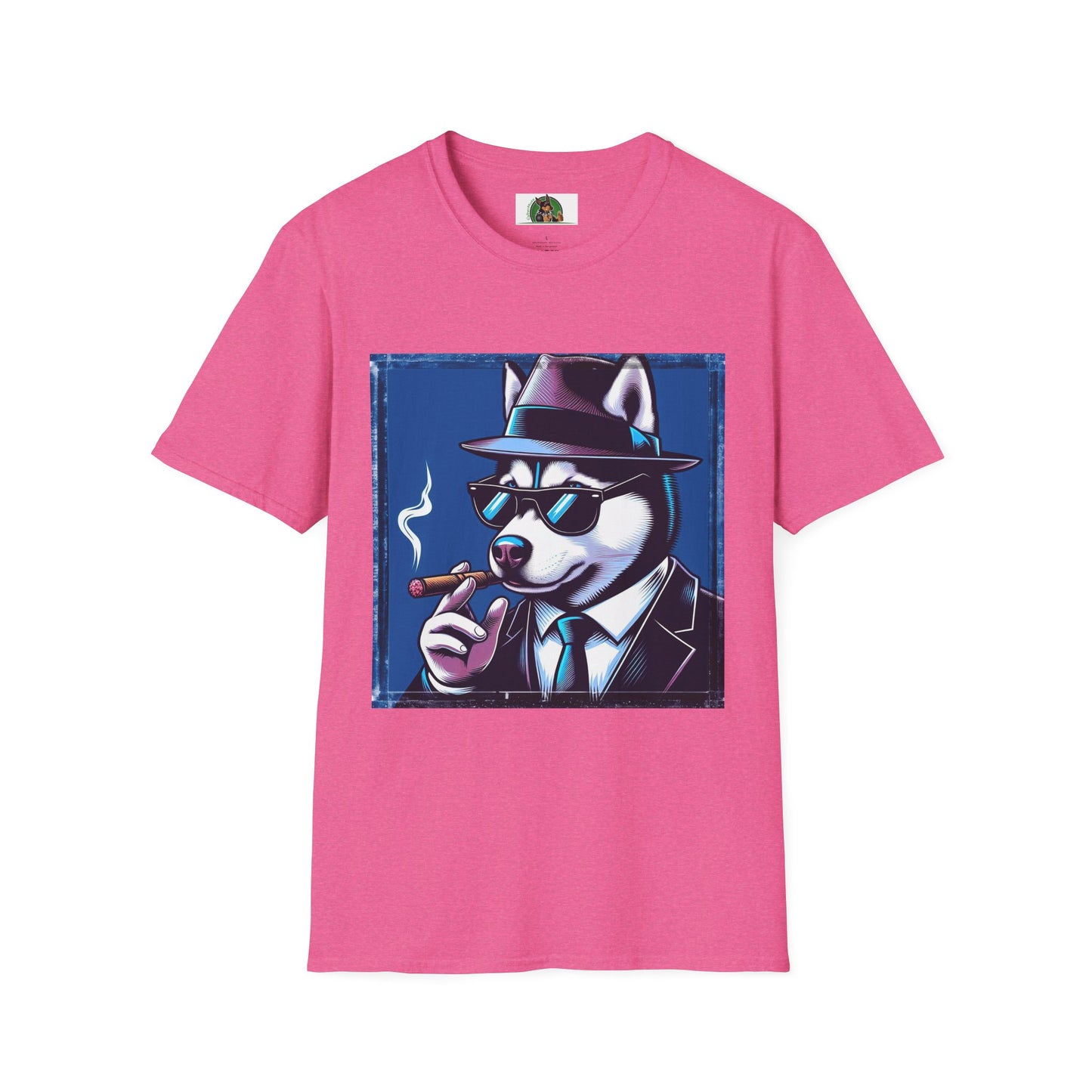 Husky smoking guy T-Shirt Printify S Heather Heliconia