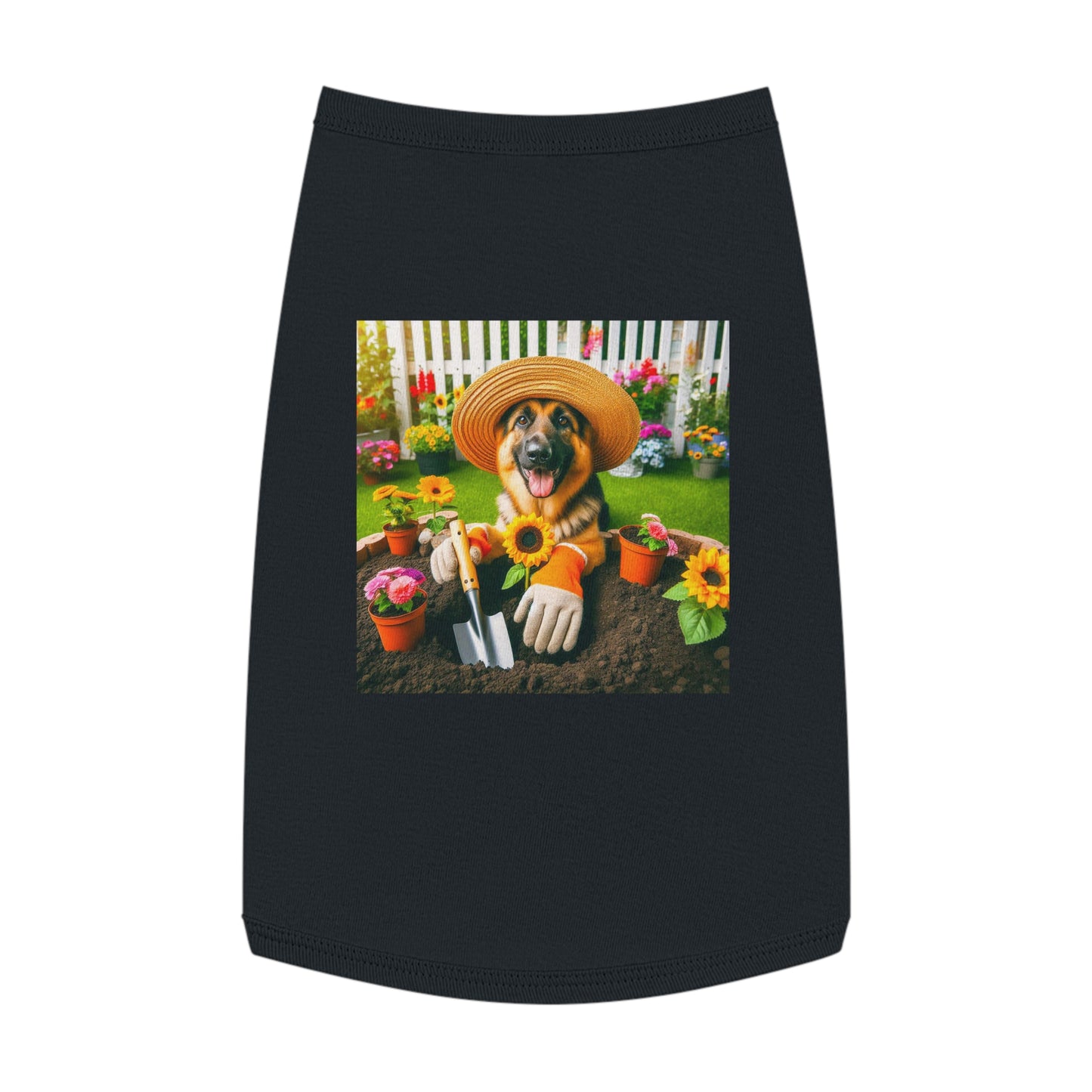 German Shepherd happy Gardner shirt Pets Printify L Black