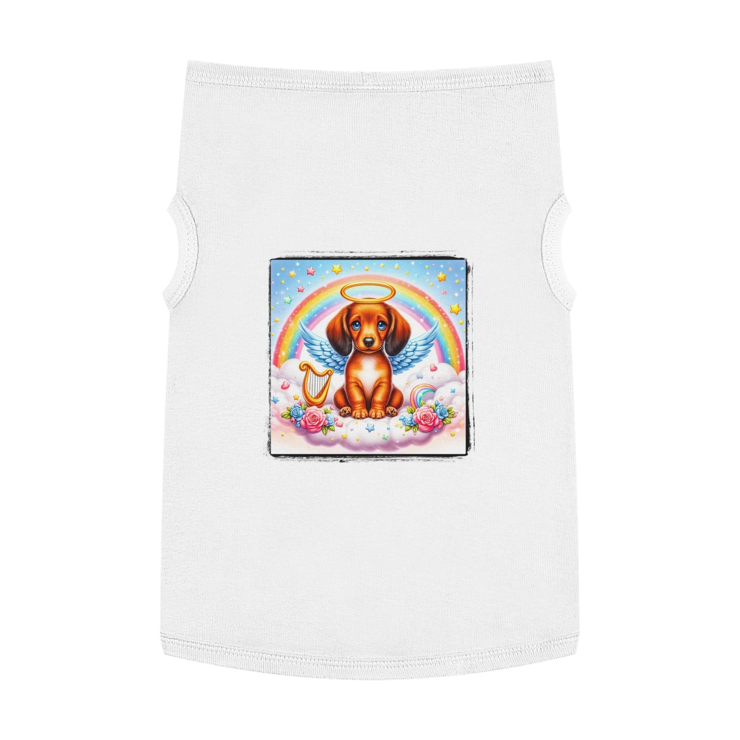 Pet Tank Top Dachshund angel baby t shirt Pets Printify XL White