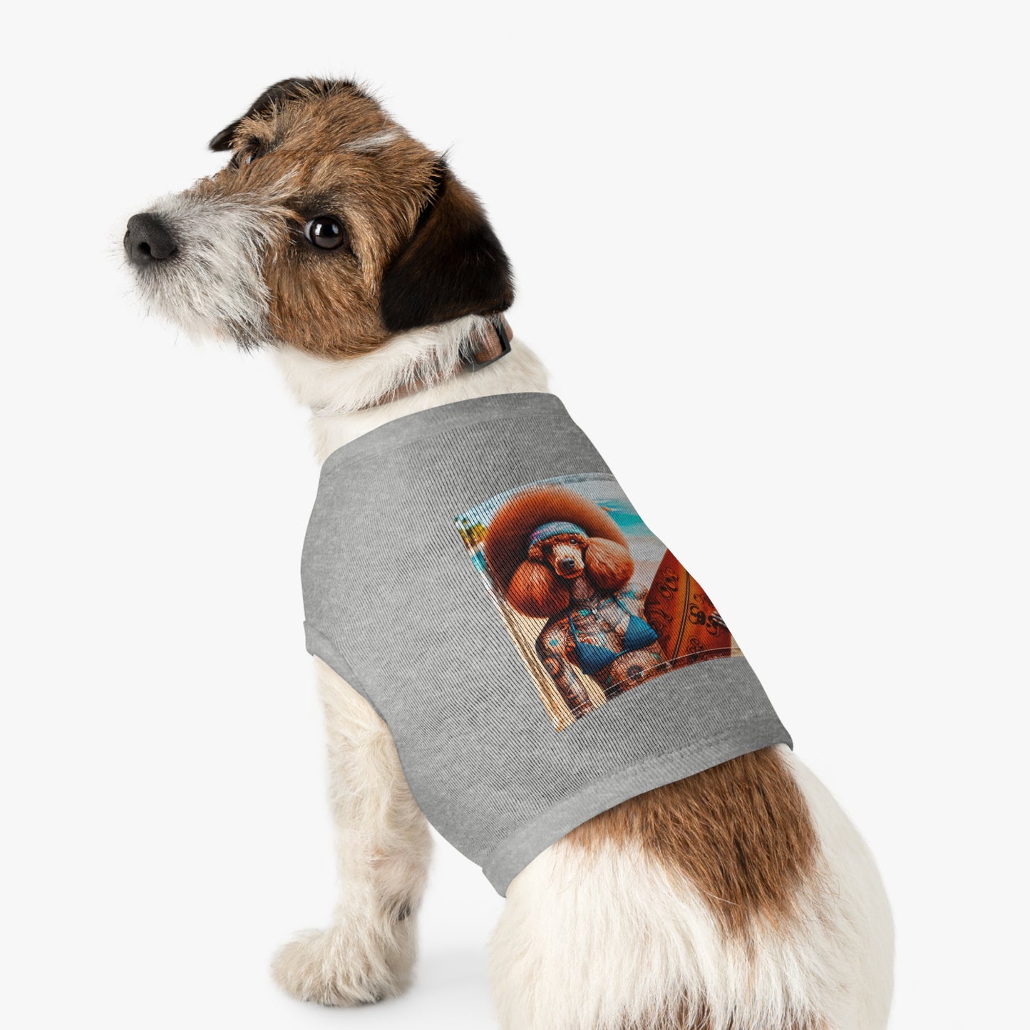 Pet Tank Top Poodle beach day shirt Pets Printify