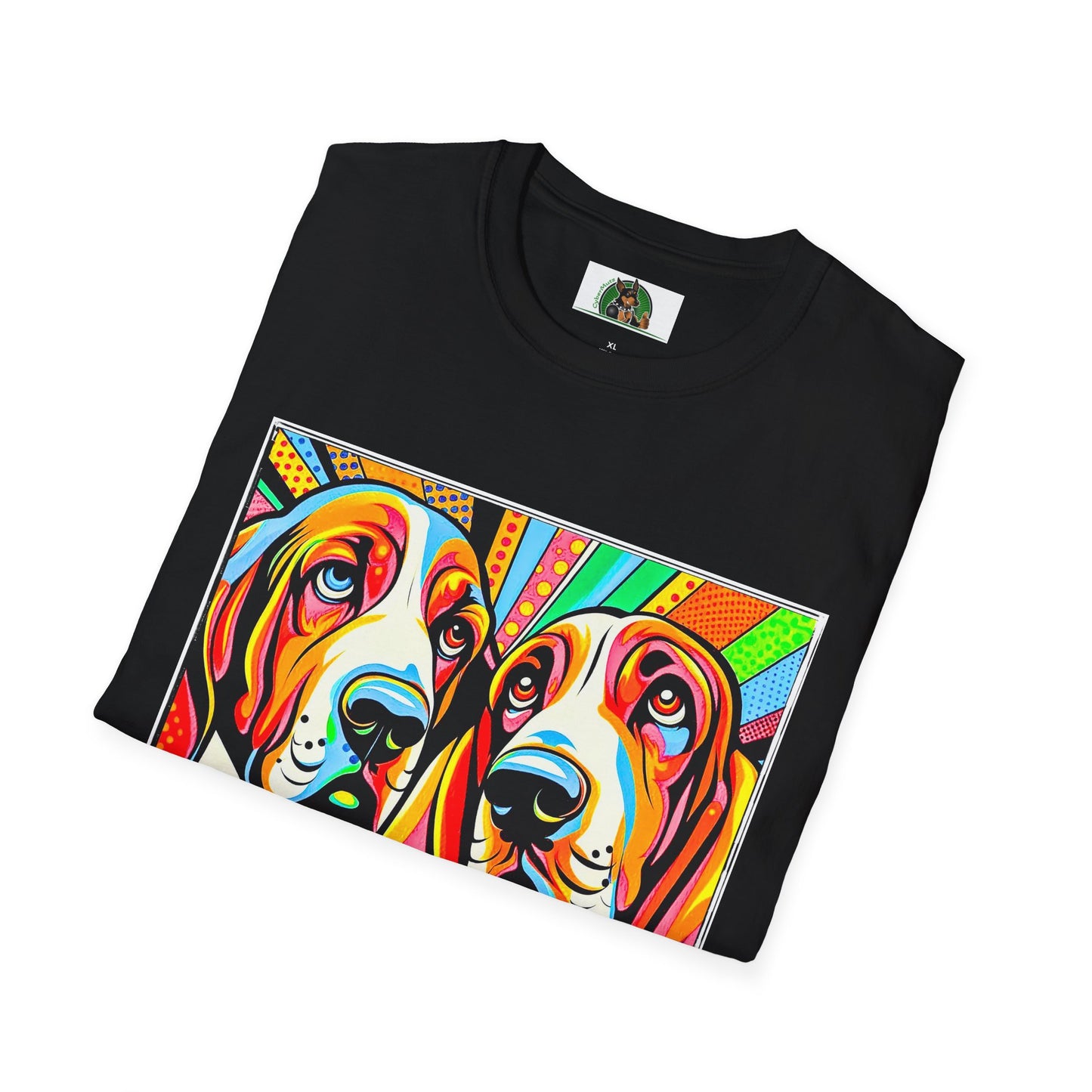 Basset Hound Boys Pop Art Pic T-Shirt Printify