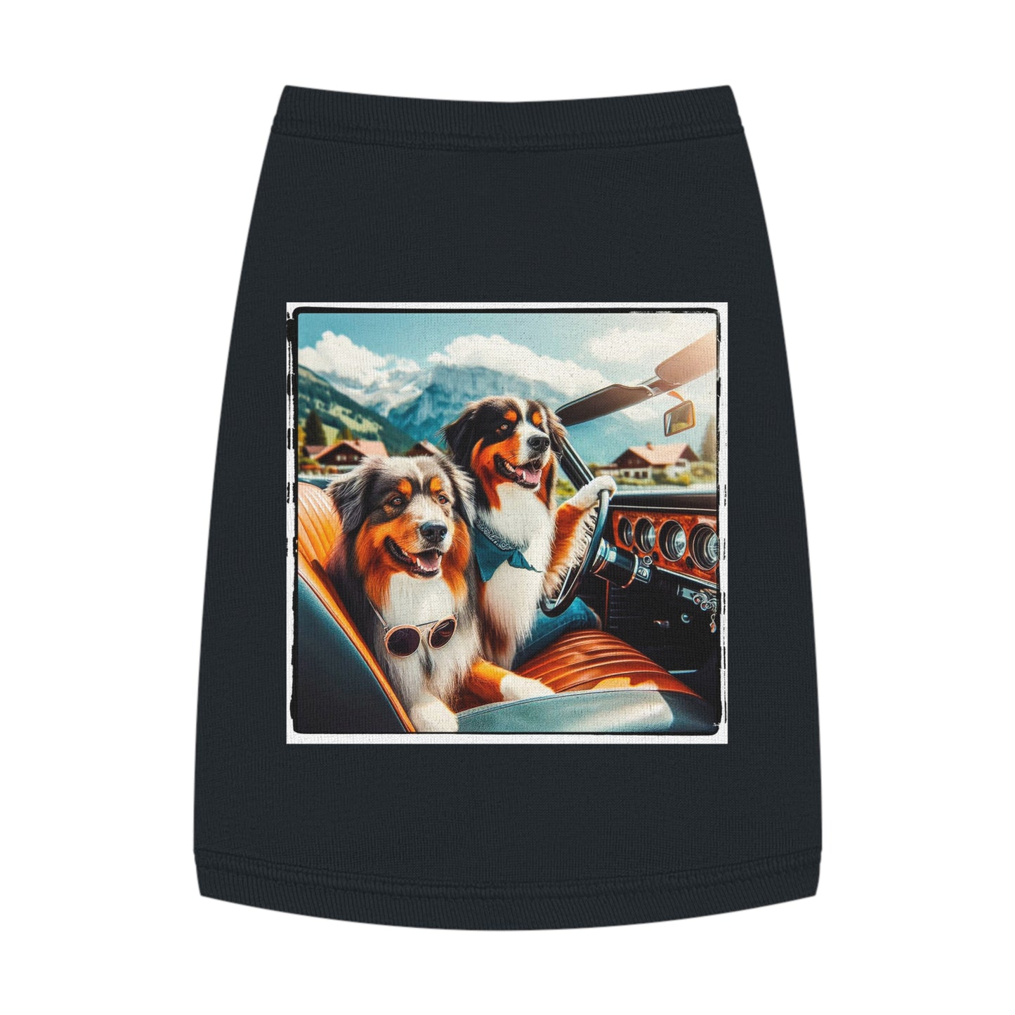 Pet Tank Top Wacky Australian Shepherd Pets Printify M Black