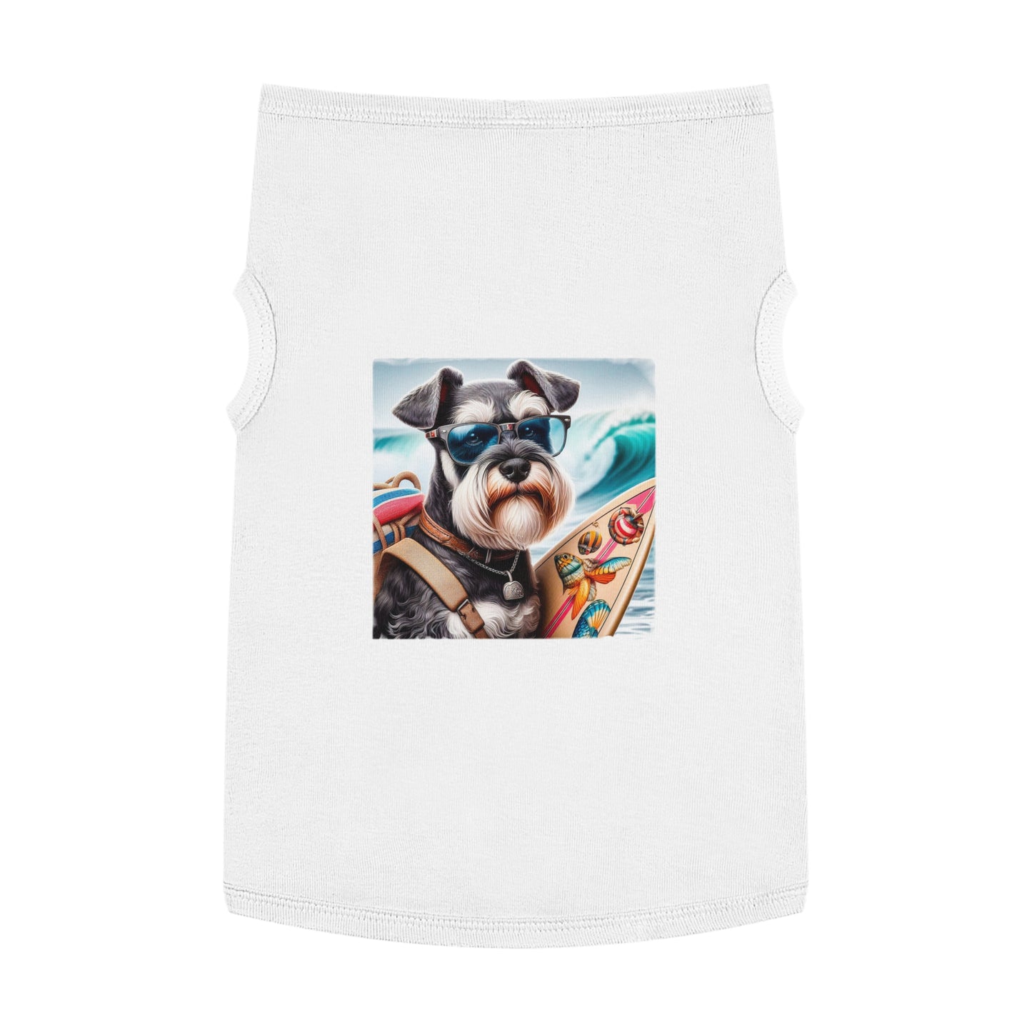 Miniature Schnauzer traveling surfer shirt Pets Printify XL White