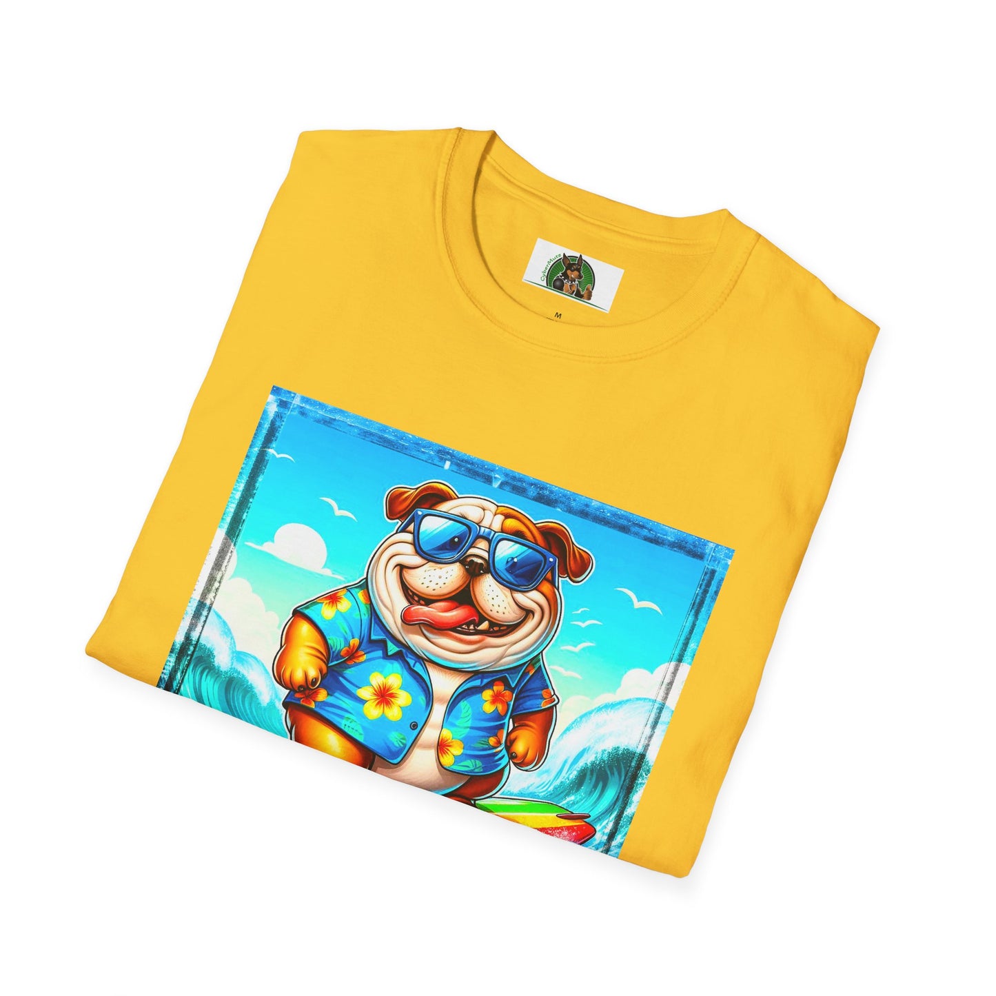 Bulldog surfing fun t shirt