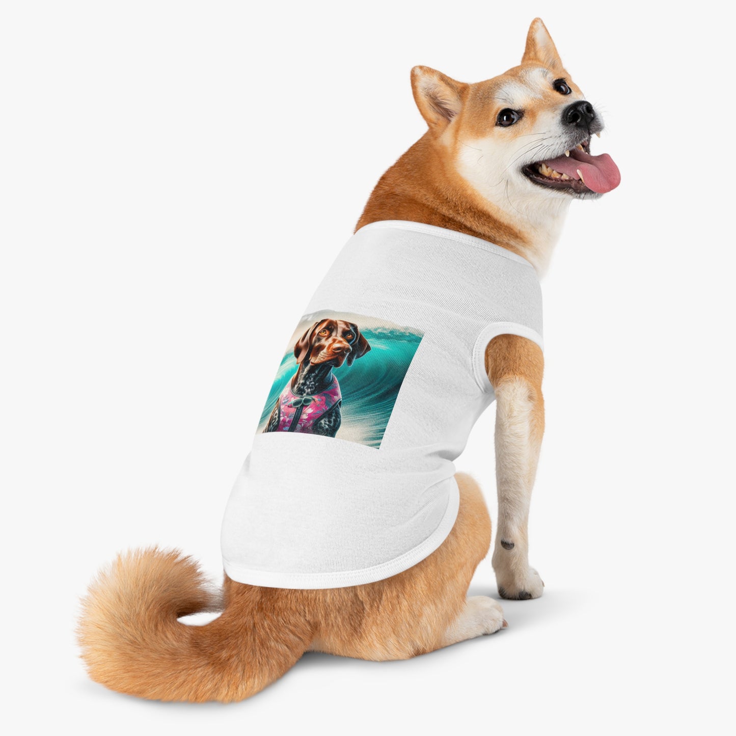 Pet Tank Top German Shorthaired Pointer beach waves t shirt