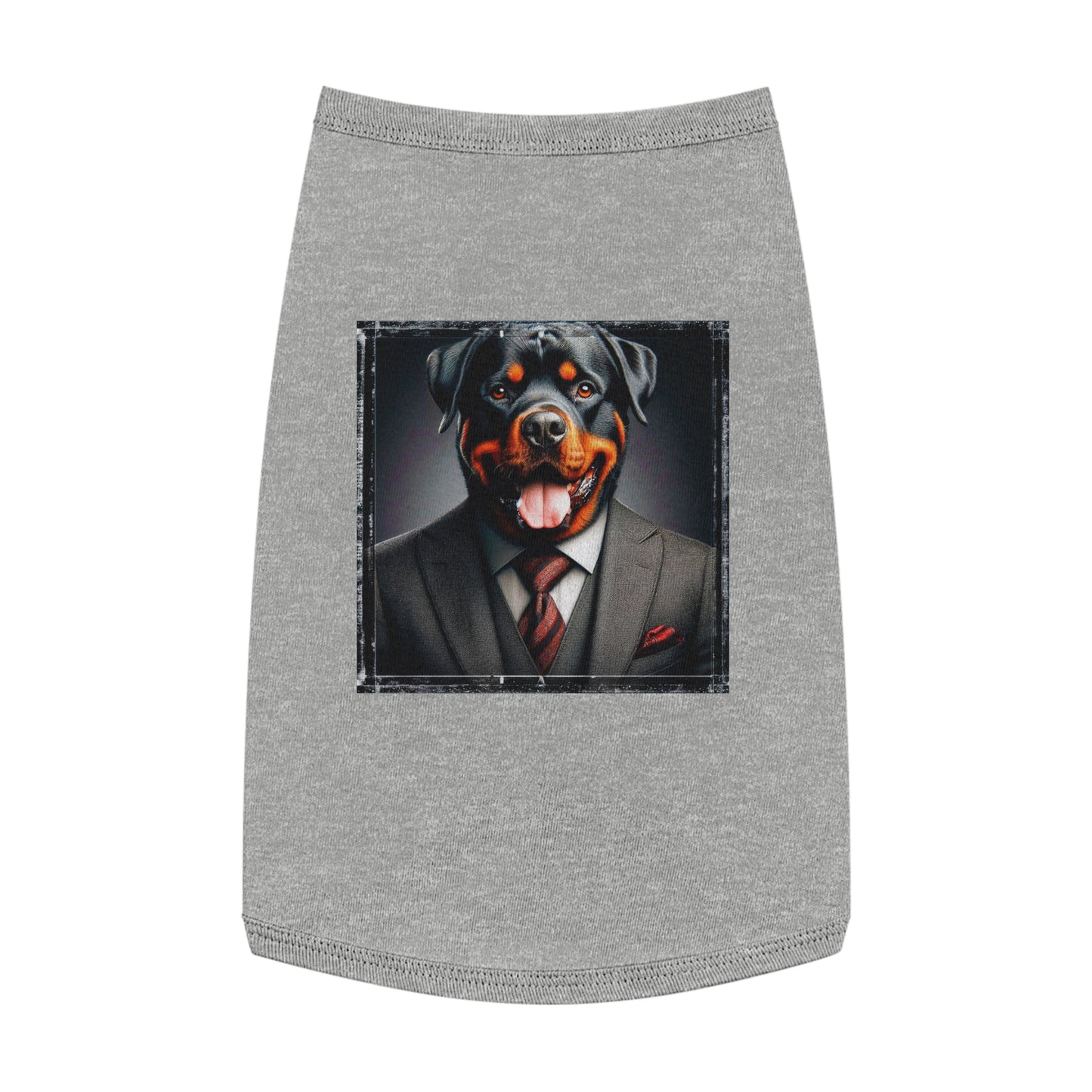 Pet Tank Top Rottie business man Pets Printify L Heather