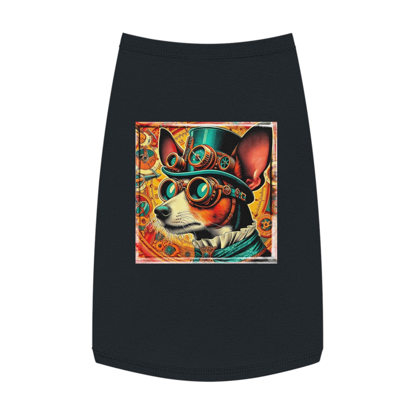 Pet Tank Top Rat Terrier steam punk Pets Printify L Black