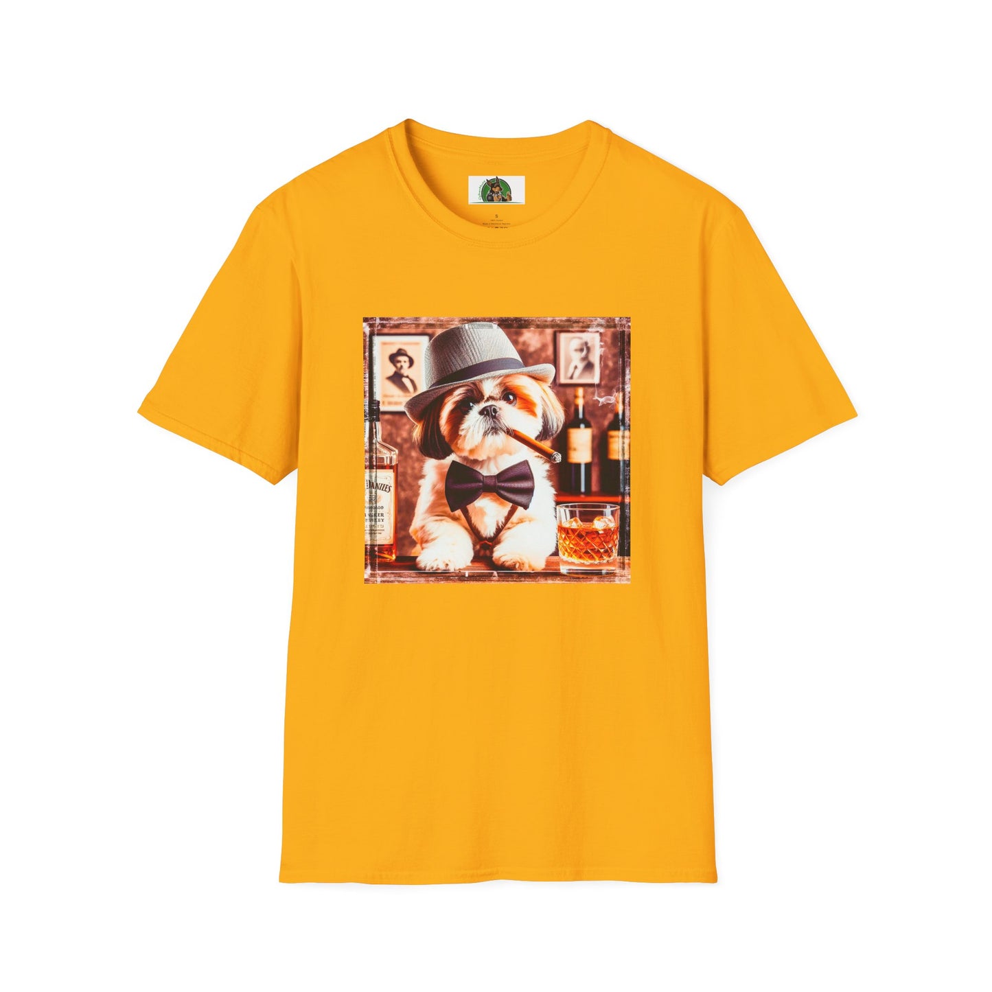 Shih Tzu cigars shirt T-Shirt Printify S Gold