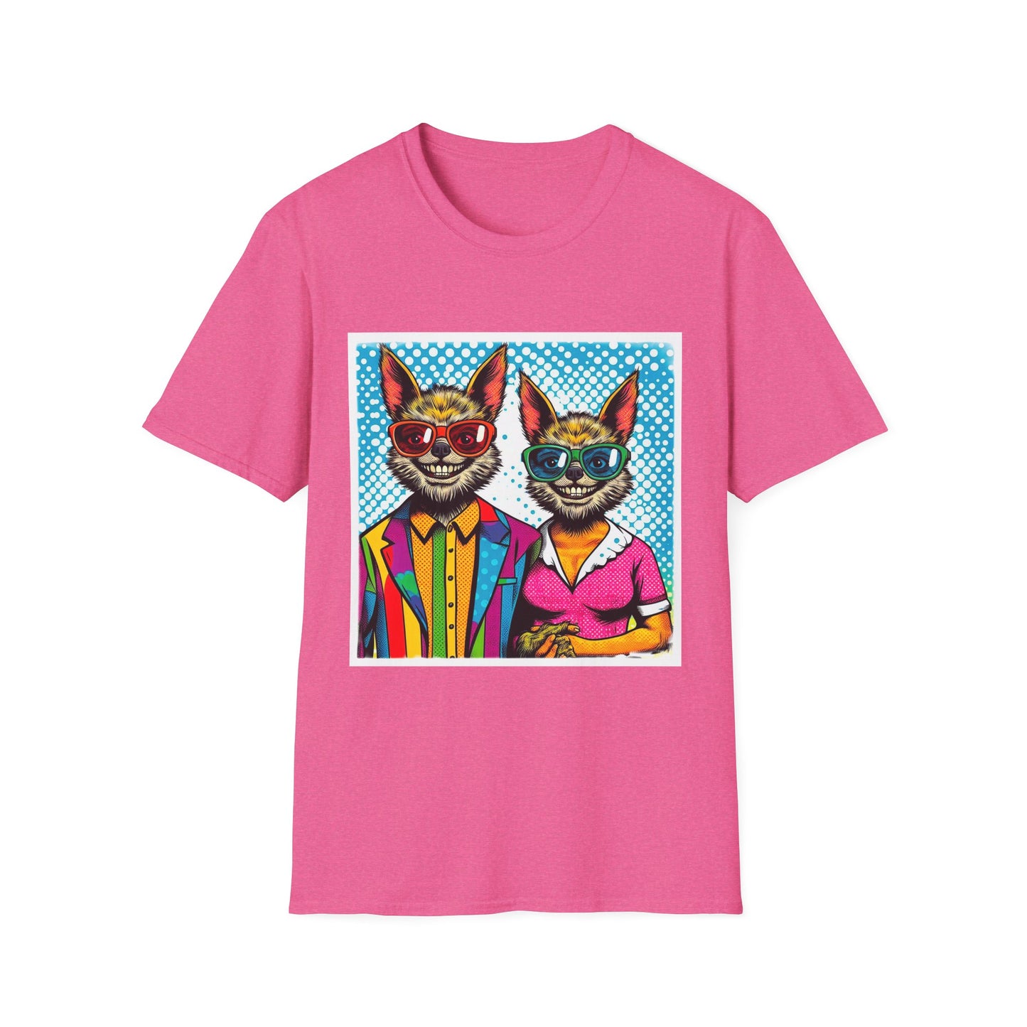 Chupacabra smiling couple t shirt T-Shirt Printify S Heather Heliconia