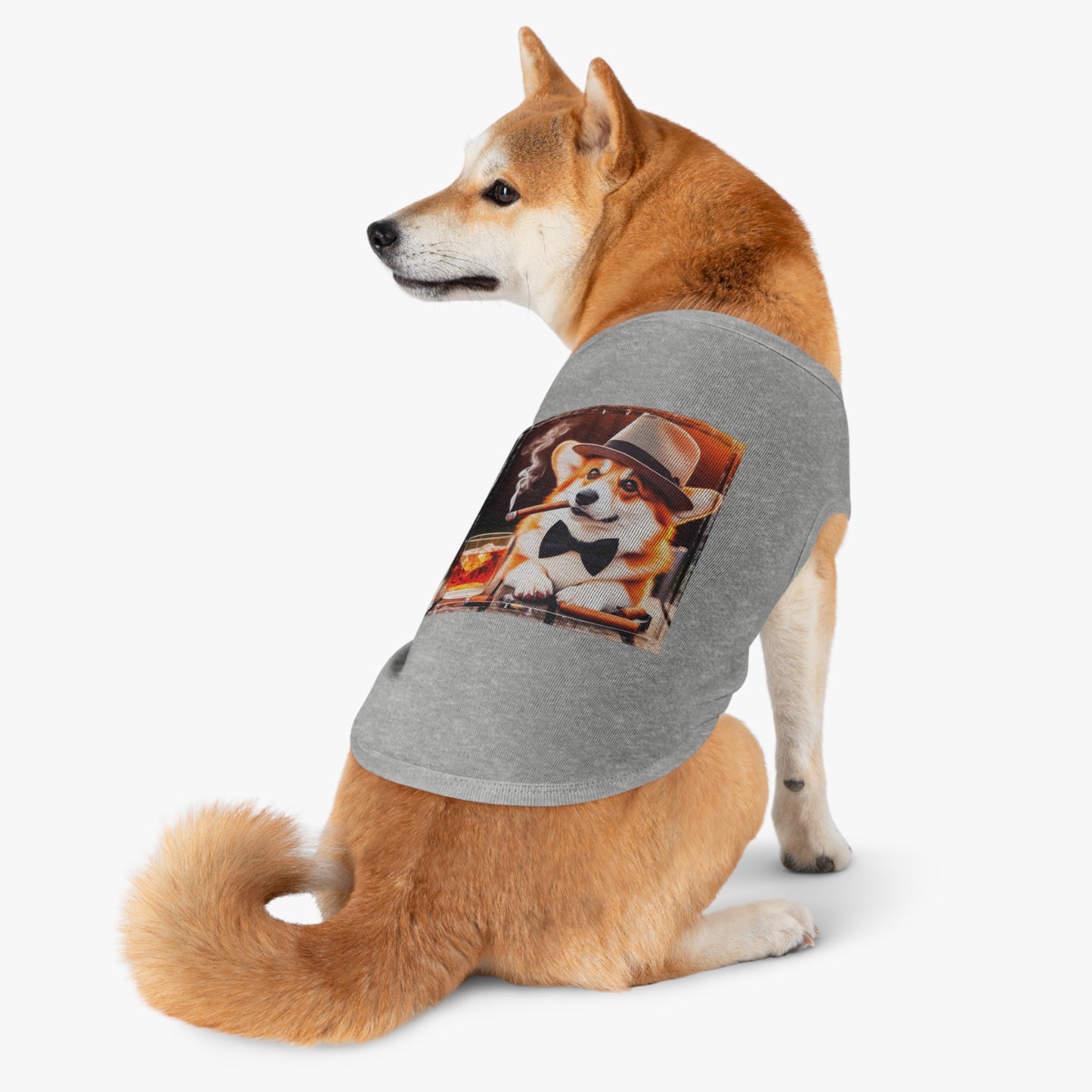 Pembroke Welsh Corgi cigars and whiskey Pets Printify