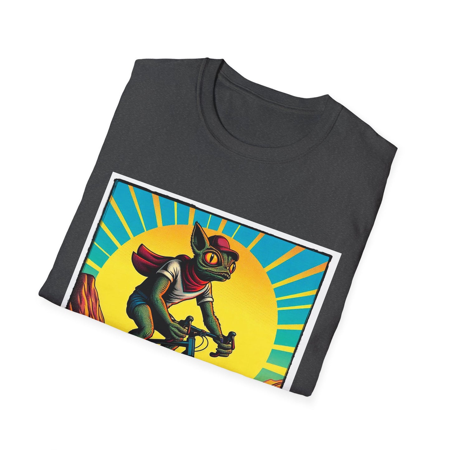 Chupacabra bike riding t shirt T-Shirt Printify