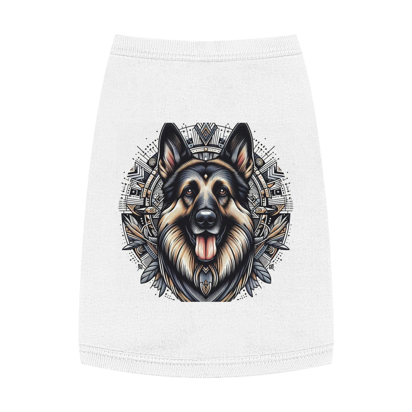 German Shepherd metal leaves shirt Pets Printify M White