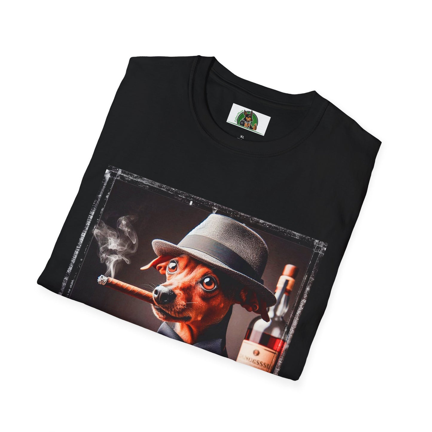 Min Pin T-Shirt cigars and whiskey T-Shirt Printify
