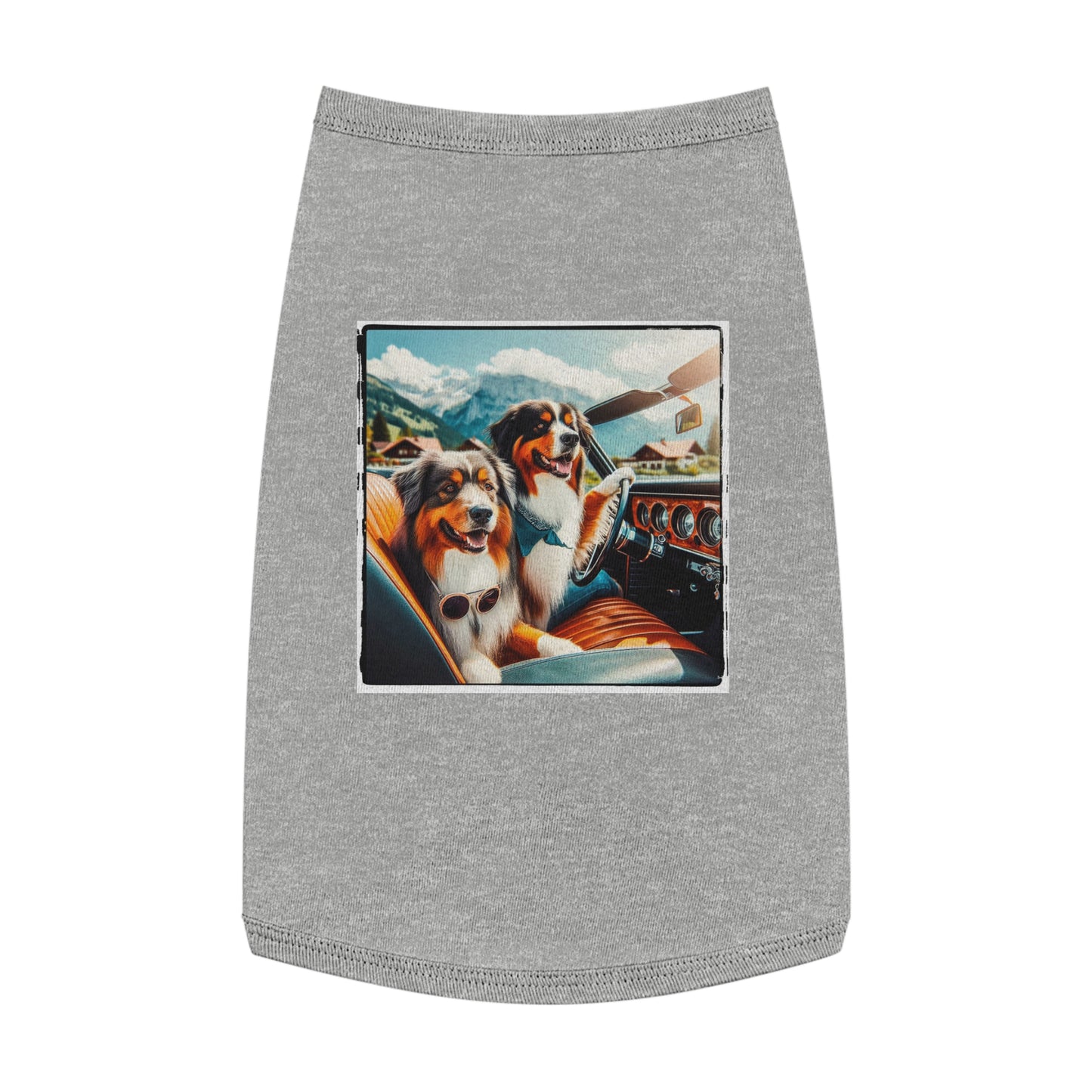 Pet Tank Top Wacky Australian Shepherd Pets Printify L Heather