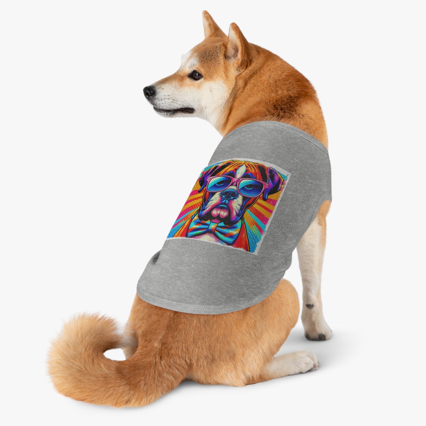 Boxer Dog Wearing A Tie Pet Shirt Pets Printify