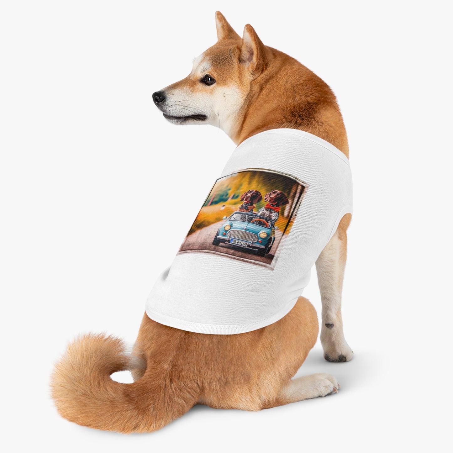 Wacky Pet Tank Top German Shorthaired Pointer tiny car driving t shirt