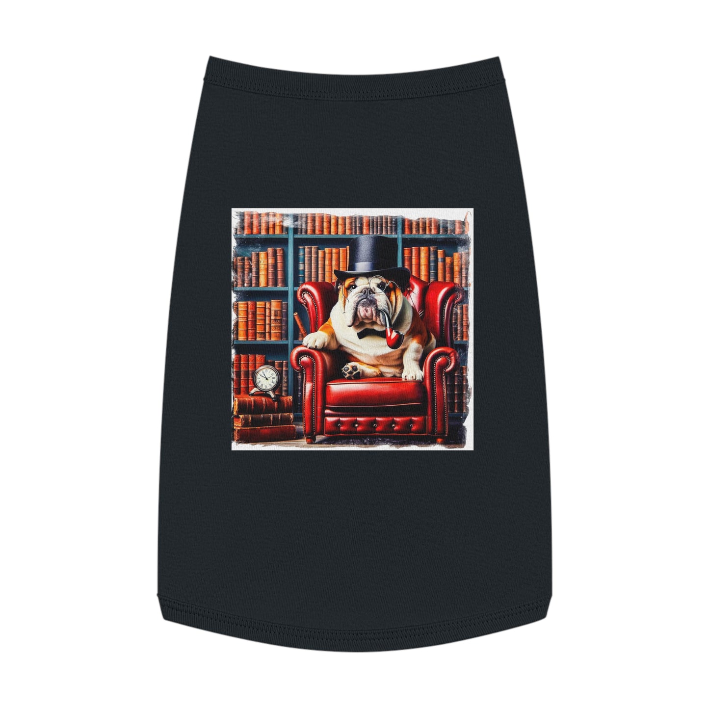 Pet Tank Top Bulldog pipe smoking t shirt Pets Printify