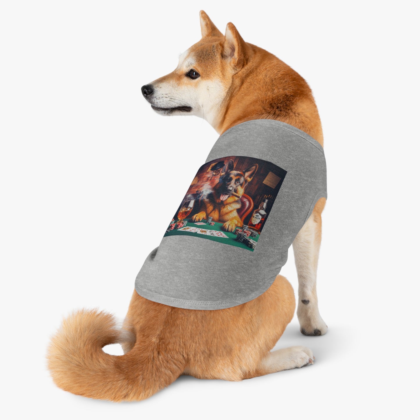German Shepherd gambling shirt Pets Printify