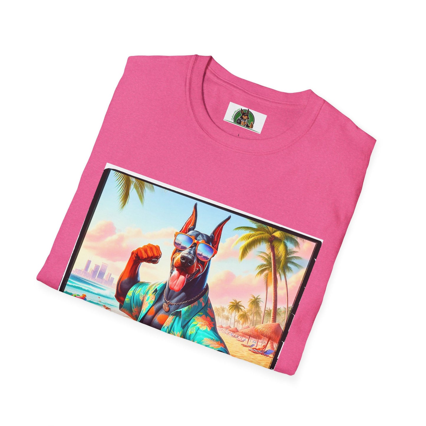 Doberman beach hunk t shirt