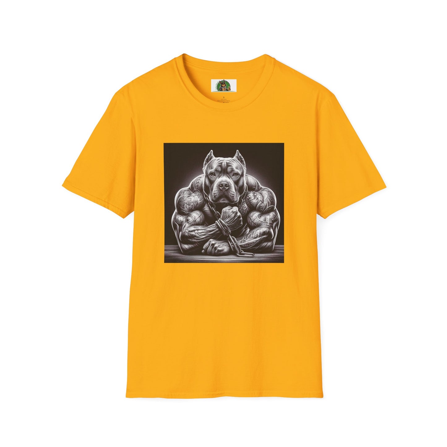 Pit Bull arm day shirt T-Shirt Printify S Gold