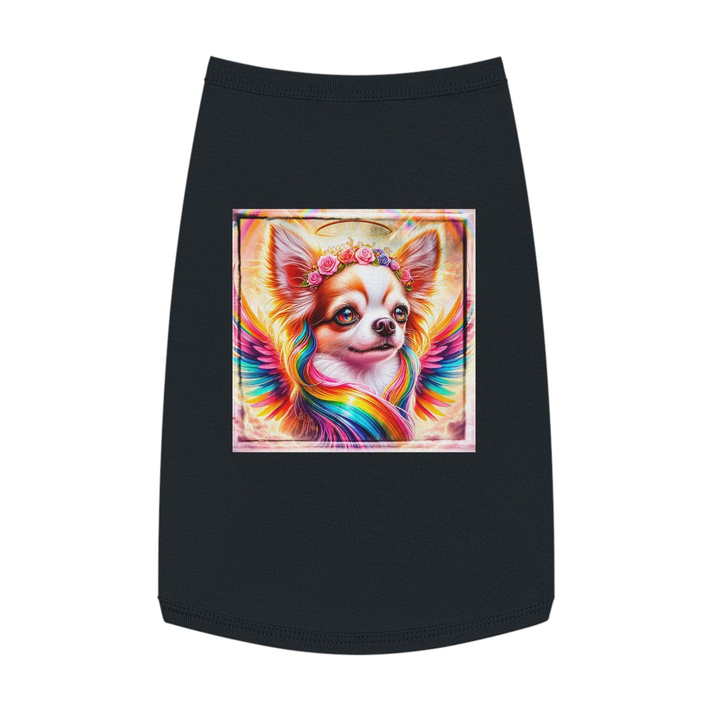 Pet Tank Top Chihuahua flower angel t shirt Pets Printify