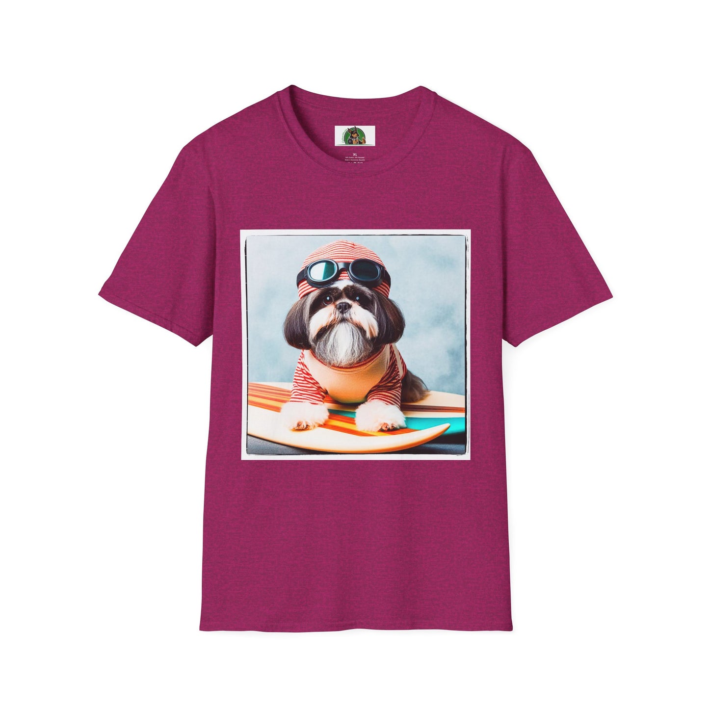 Shih Tzu pretty surfer shirt T-Shirt Printify S Antique Heliconia