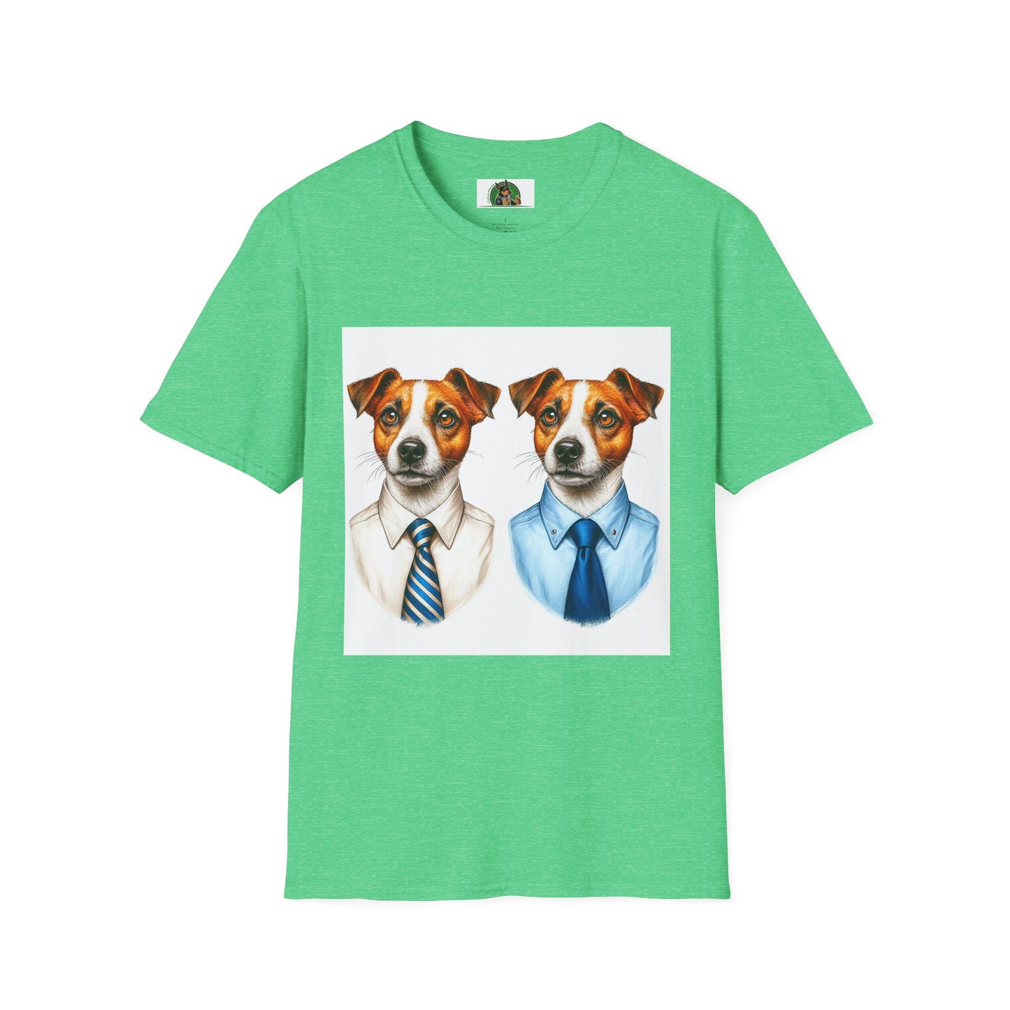 Jack Russell Business Buddies T-Shirt Printify S Heather Irish Green
