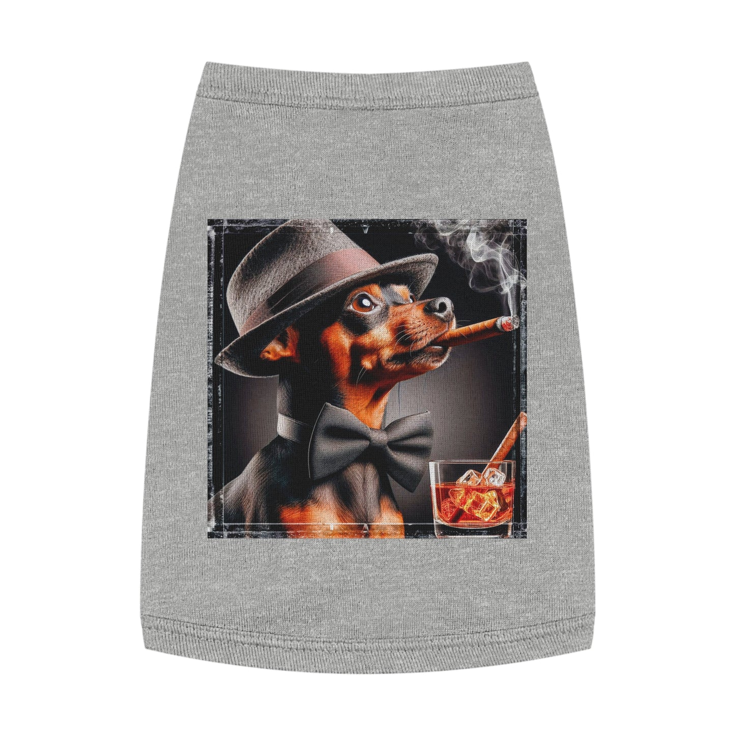 Min Pin Tank Tops cigars Pets Printify M Heather