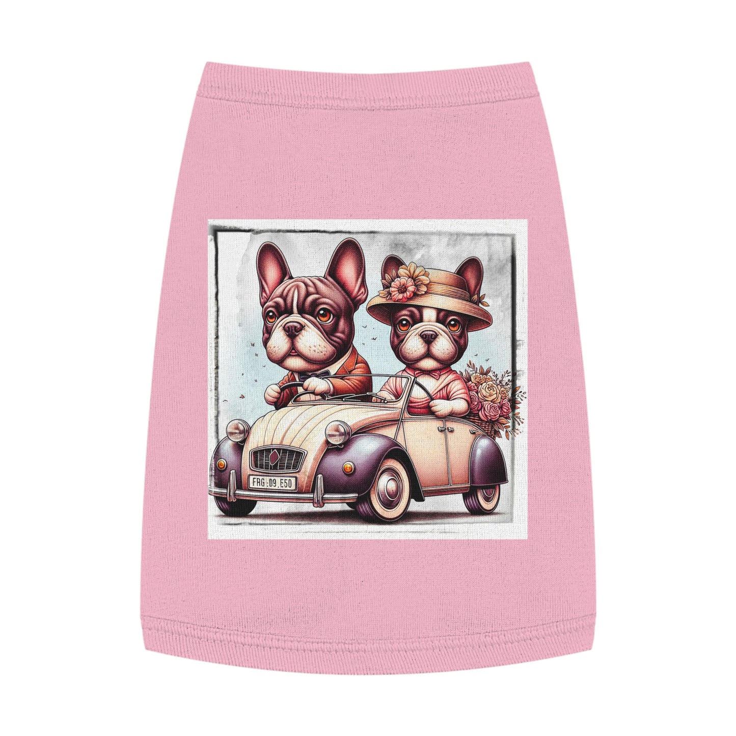 Wacky Pet Tank Top French Bulldog young couple t shirt Pets Printify M Pink