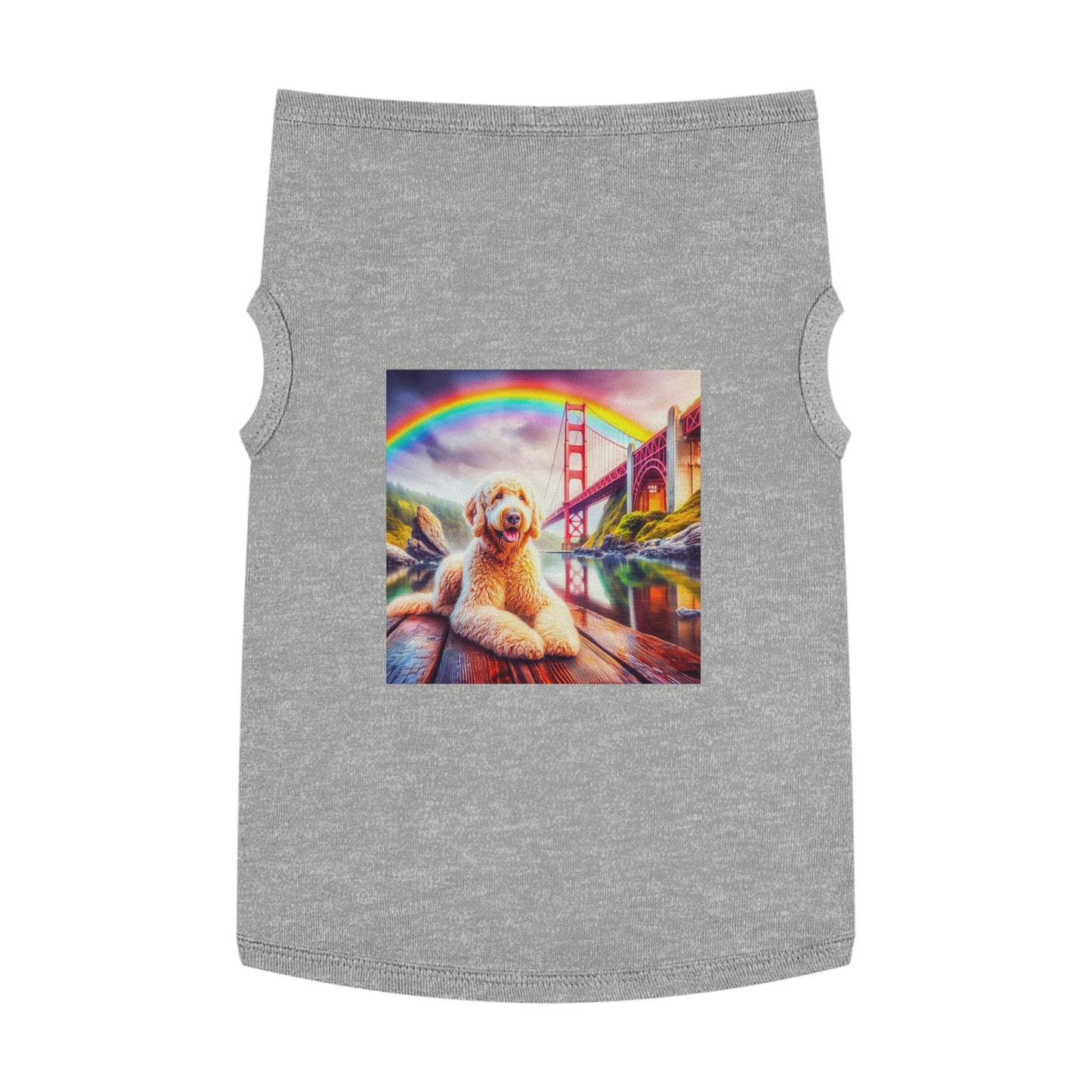 Pet Tank Golden Doodle pretty rainbow shirt Pets Printify XL Heather