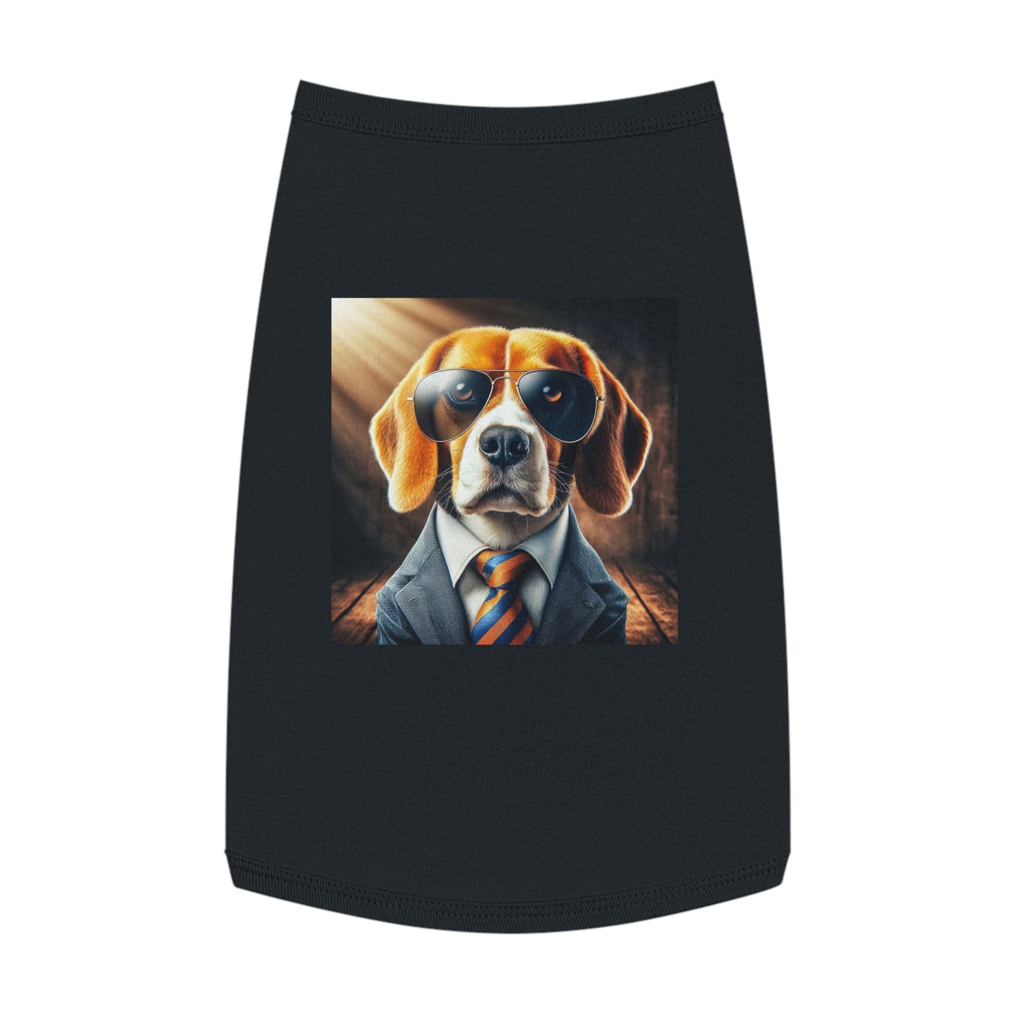 Pet Tank Top Beagle Dog In Suit And Shades Pets Printify L Black