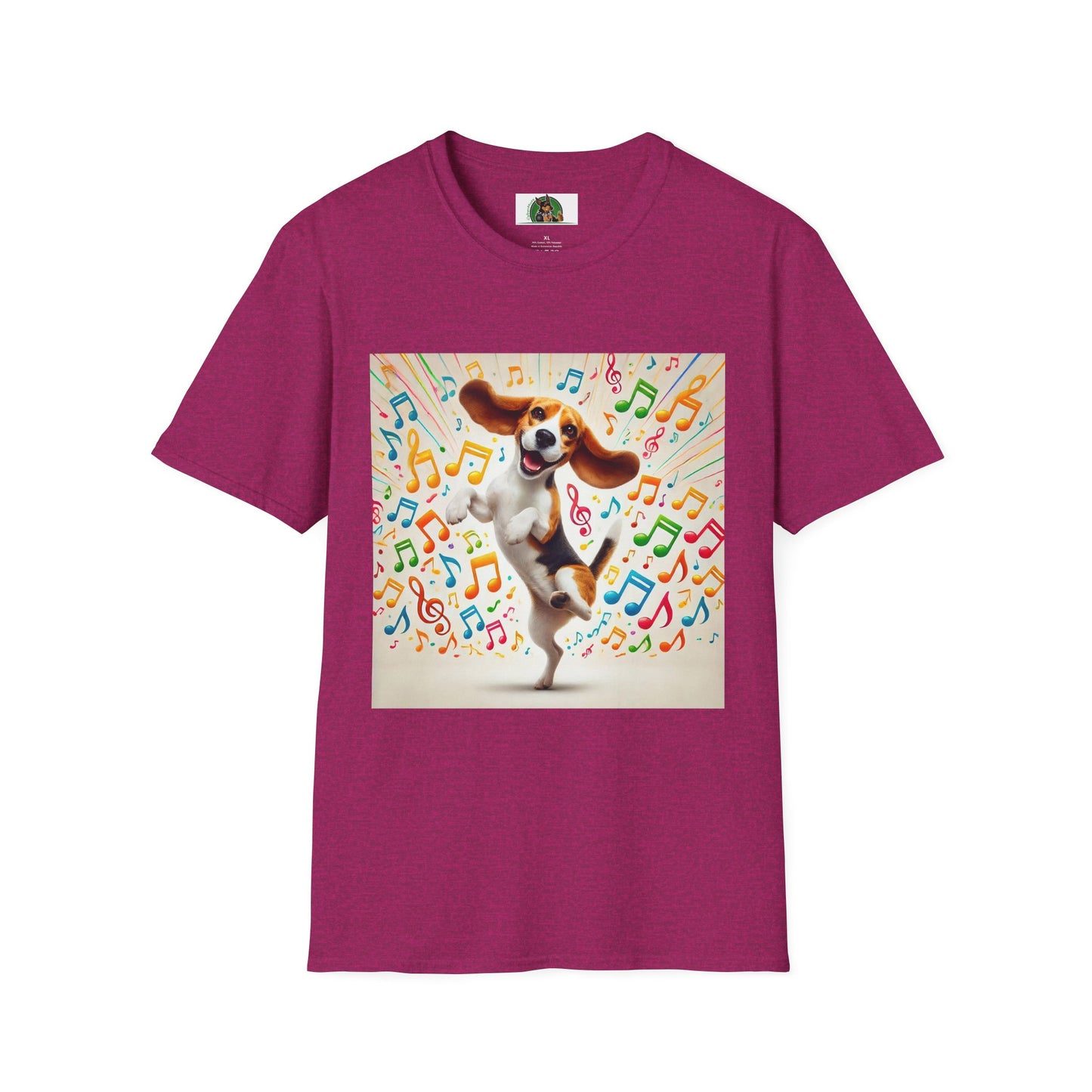 Beagle Dancing T-Shirt - Unisex Softstyle Tee T-Shirt Printify S Antique Heliconia
