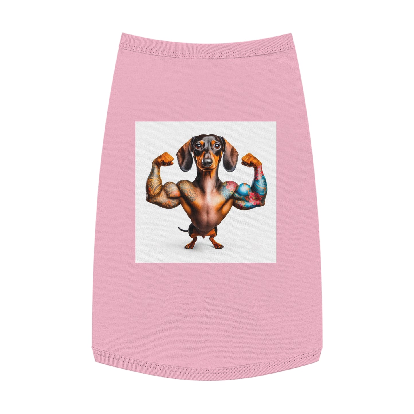 Pet Tank Top Dachshund muscle man t shirt Pets Printify L Pink