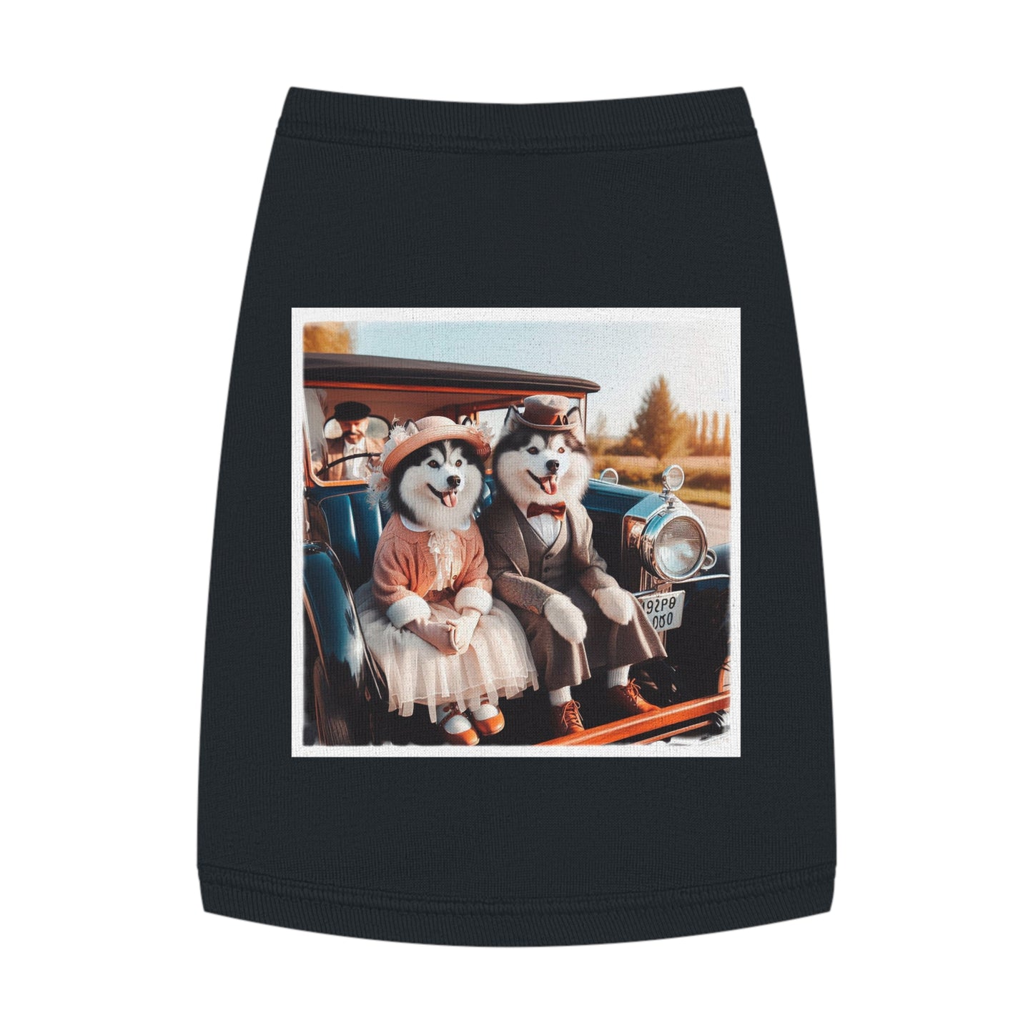 Pet Tank Top Husky couple in church Pets Printify M Black