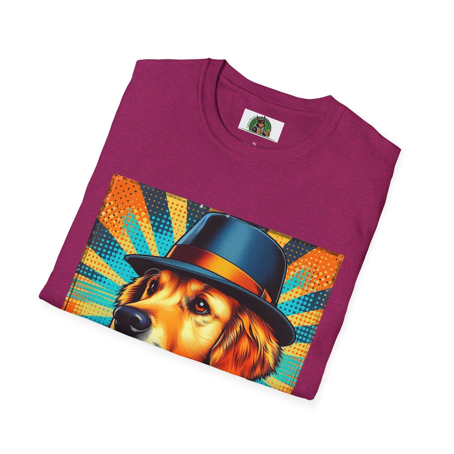 Golden Retriever fun top hat shirt