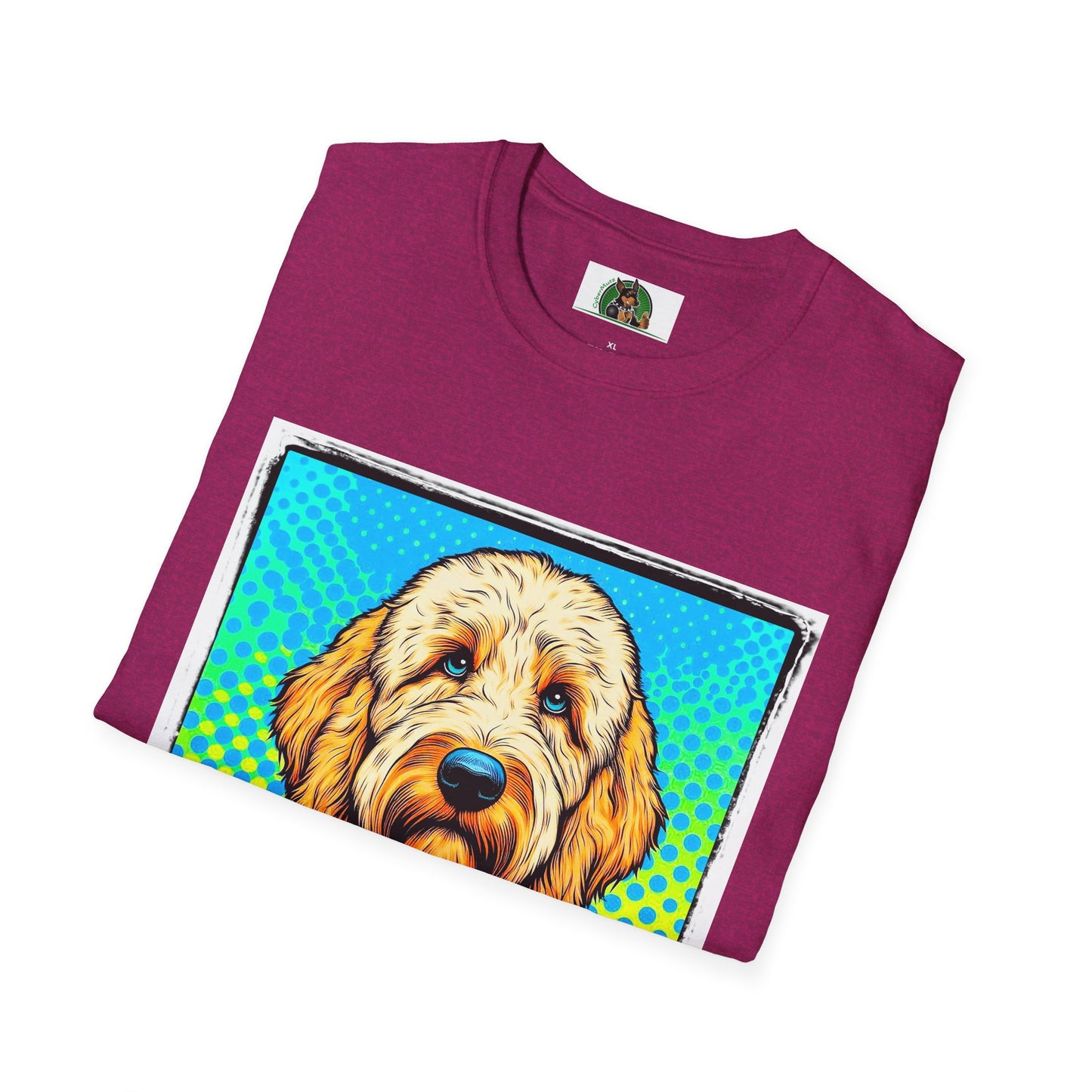 Golden Doodle blue suit t shirt