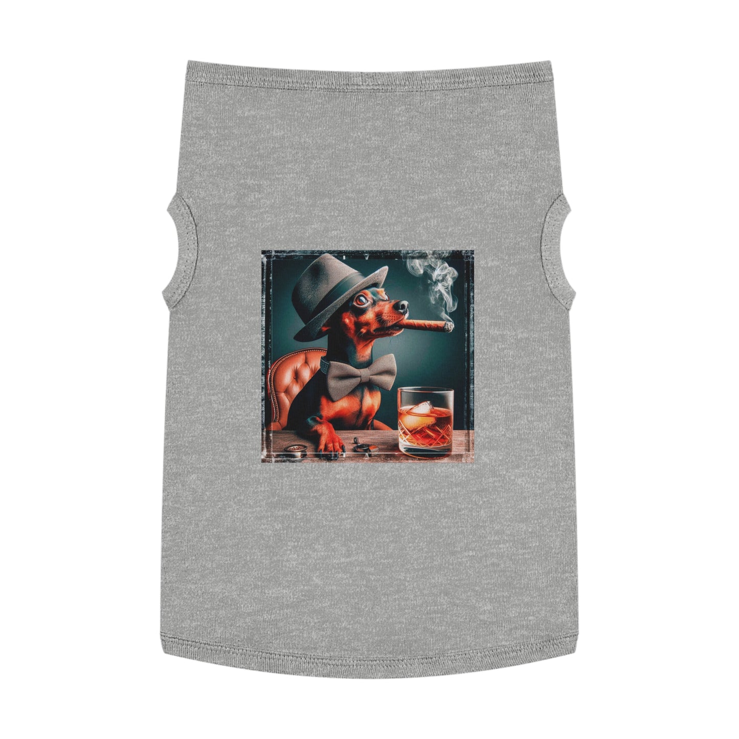 Min Pin Tank Tops cigar and drink Pets Printify XL Heather